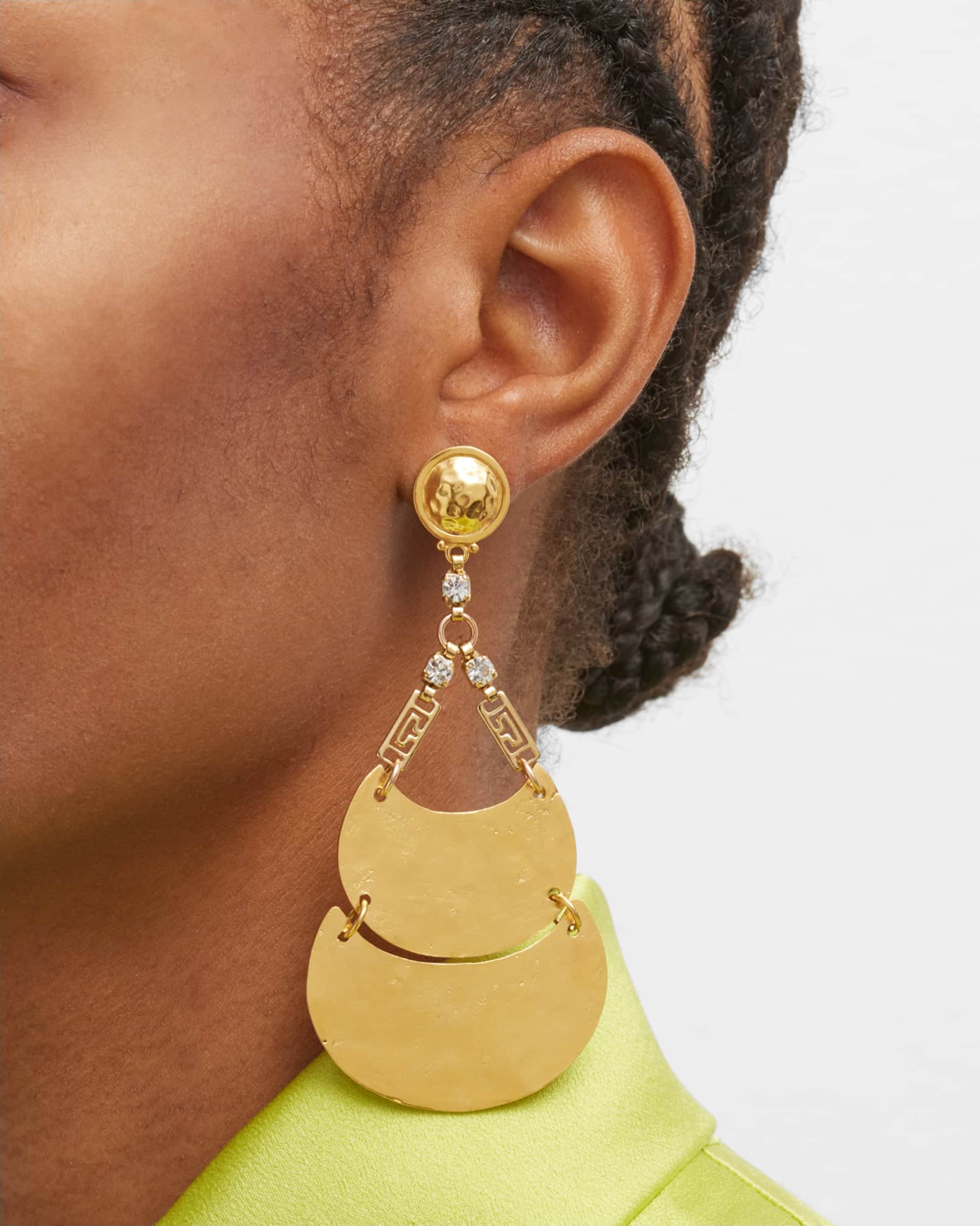 Cubic Zirconia and Gold Drop Earrings 1