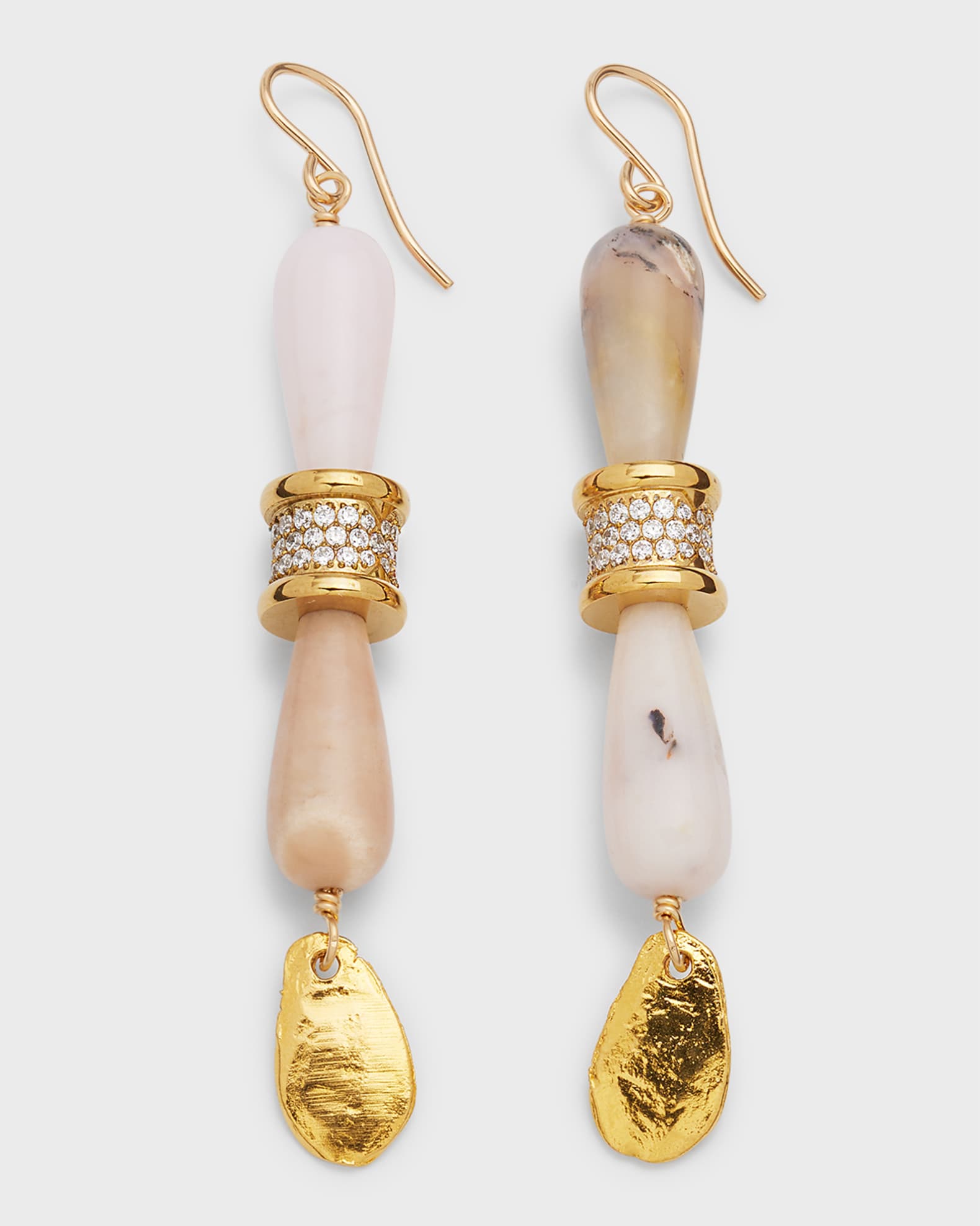 Diamond Illusion and Pink Opal Earrings 0