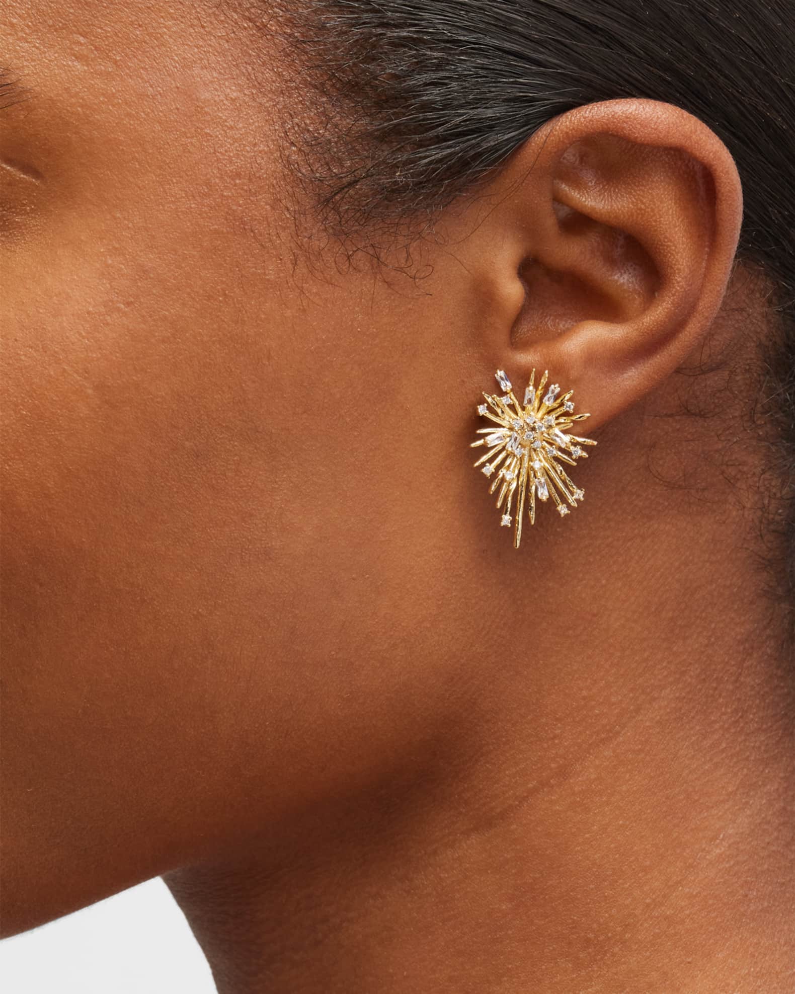 Cubic Zirconia Spike Earrings 1