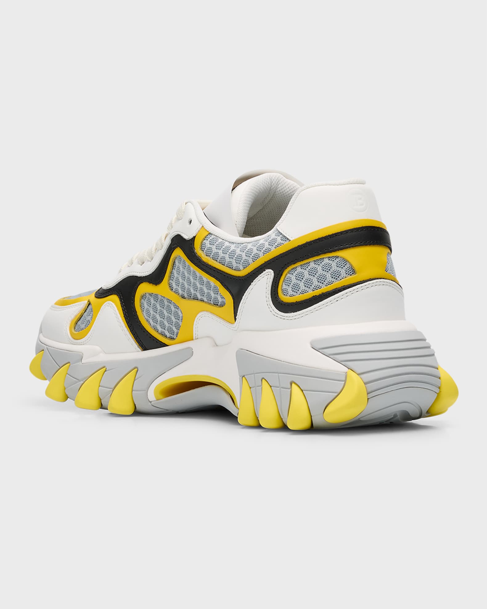 期間限定価格商品 B-East Men's Balmain Leather Sneakers Runner Mesh and 靴