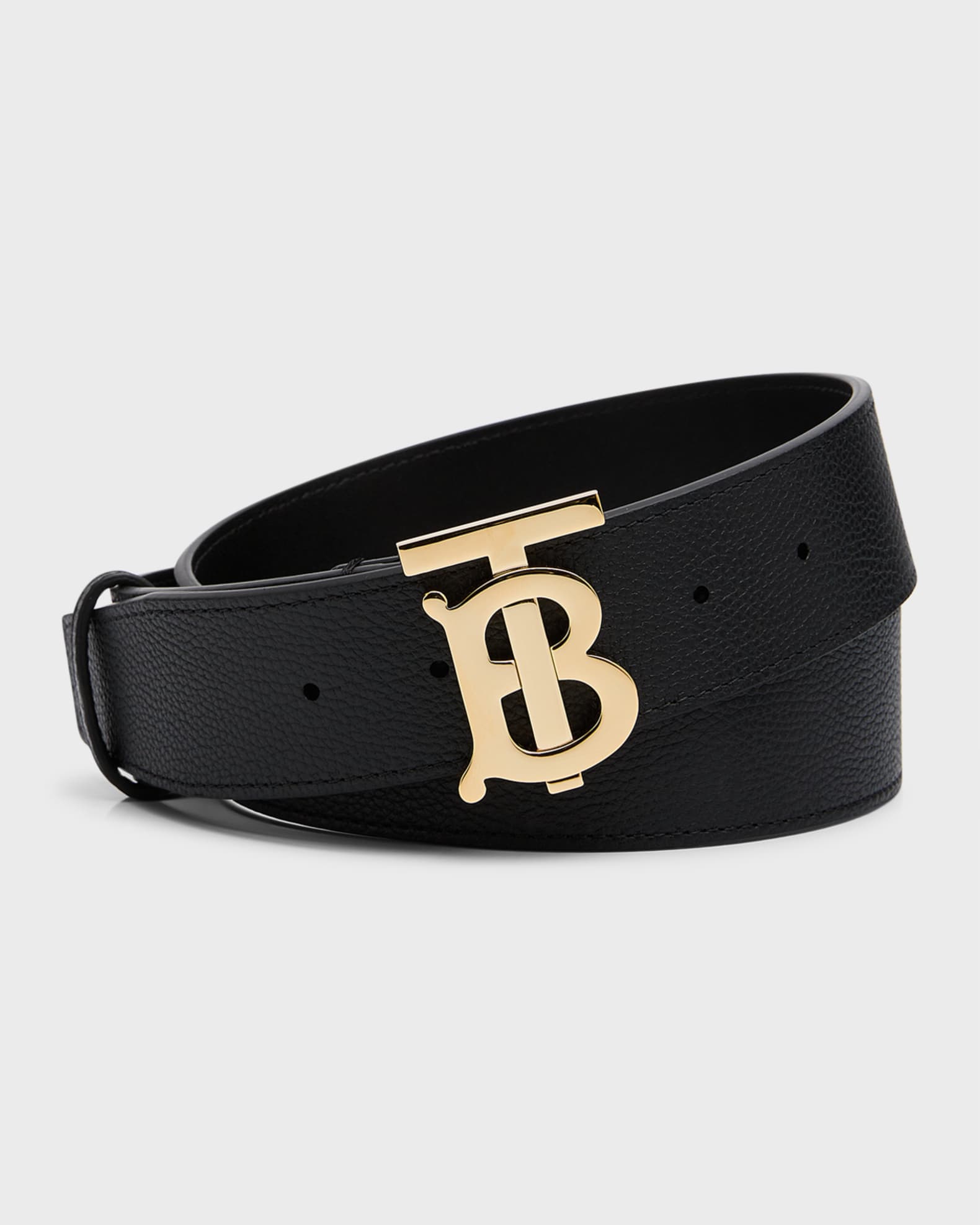 Burberry Leather Double TB Monogram Belt