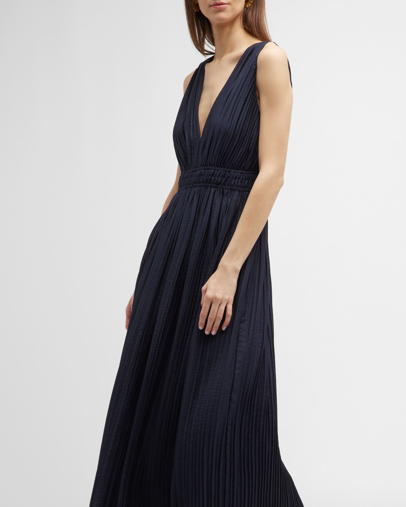 Vince rib double sale v neck dress