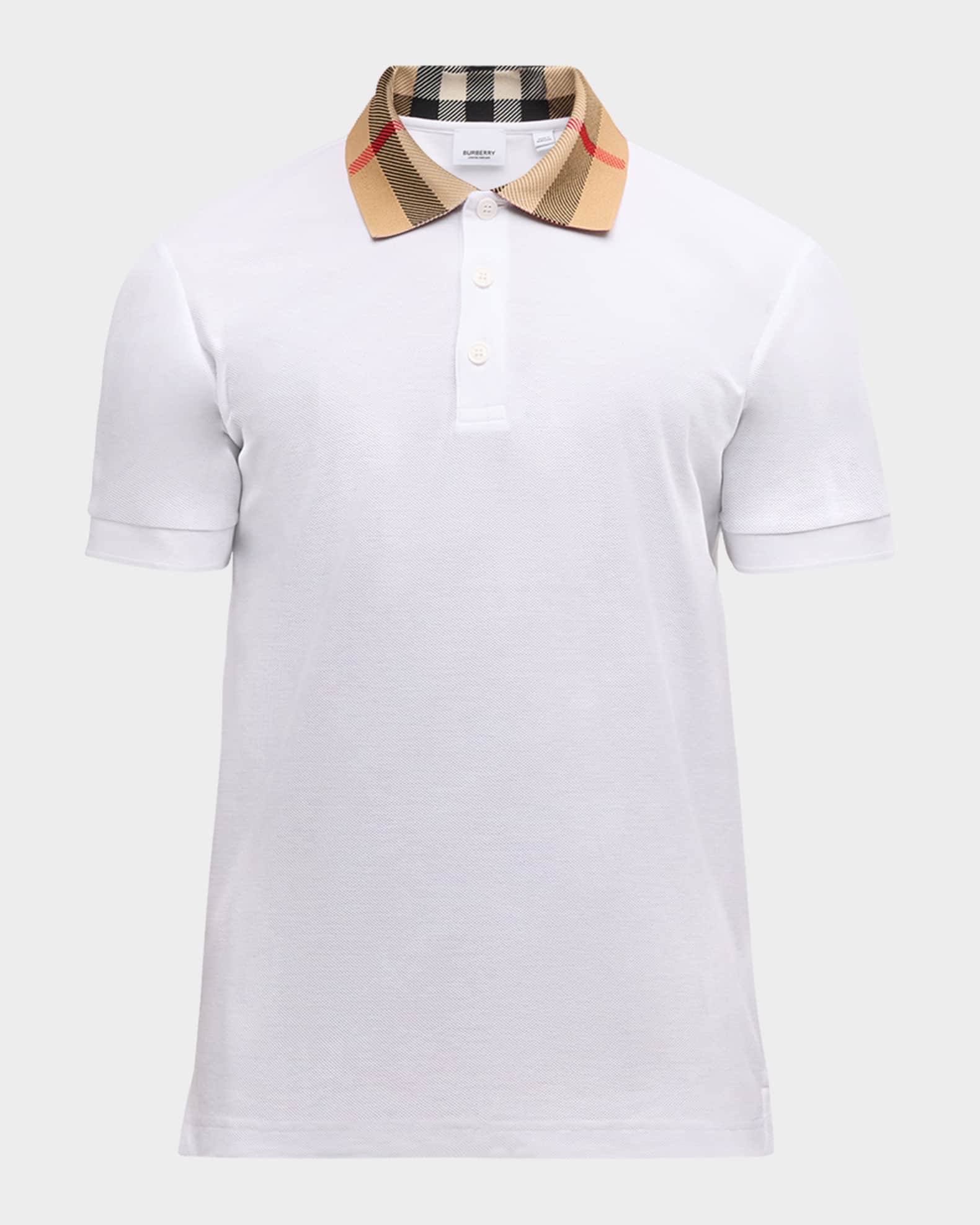 Burberry pique polo men's deals