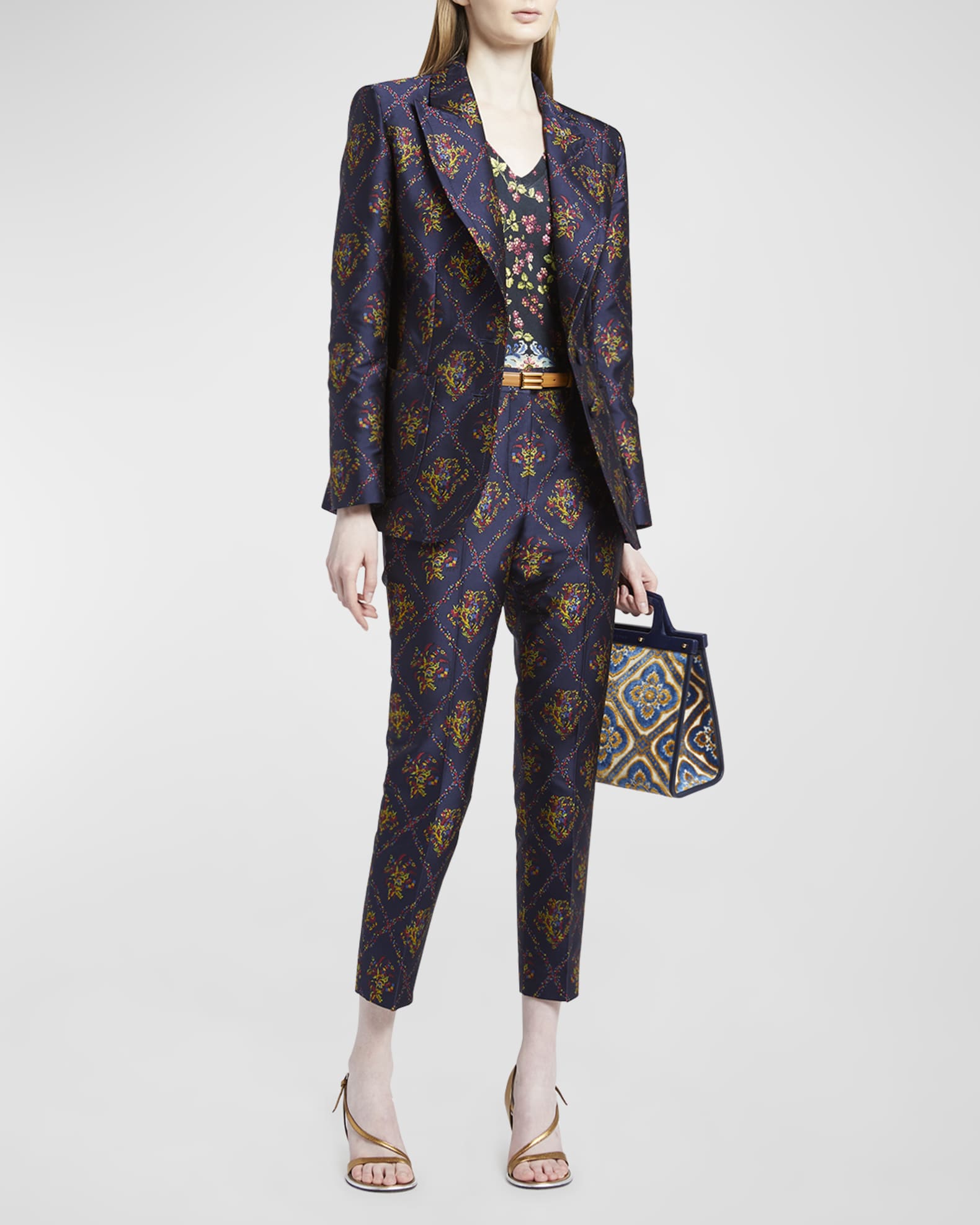 Etro Micor Floral Jacquard Blazer Jacket | Neiman Marcus