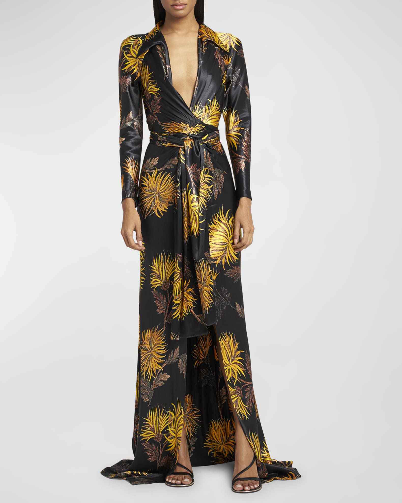 Monarch Vejnavn bestå Etro Dahlia Wrap-Front Velvet Gown | Neiman Marcus