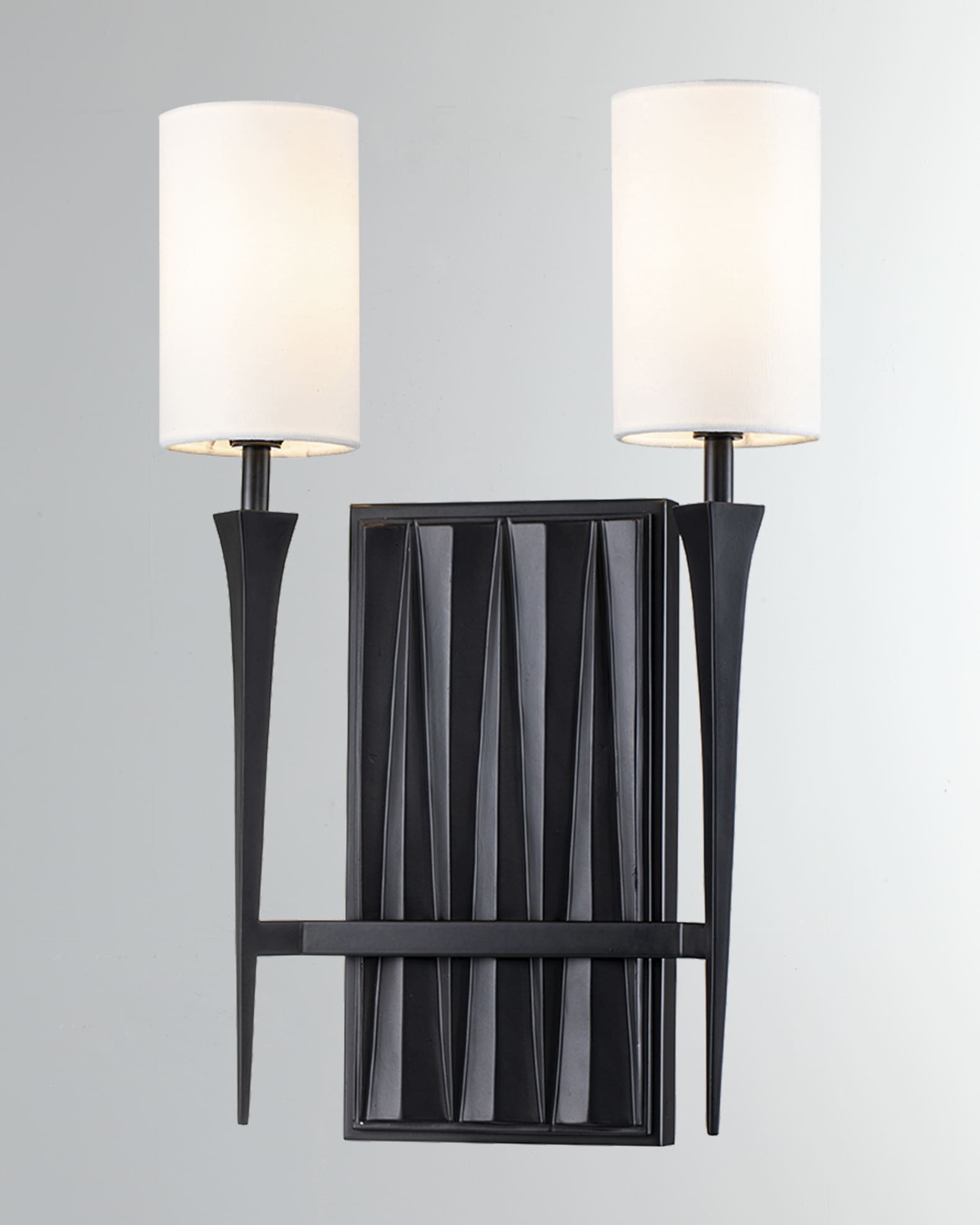 Crest 2-Light Black Sconce  0