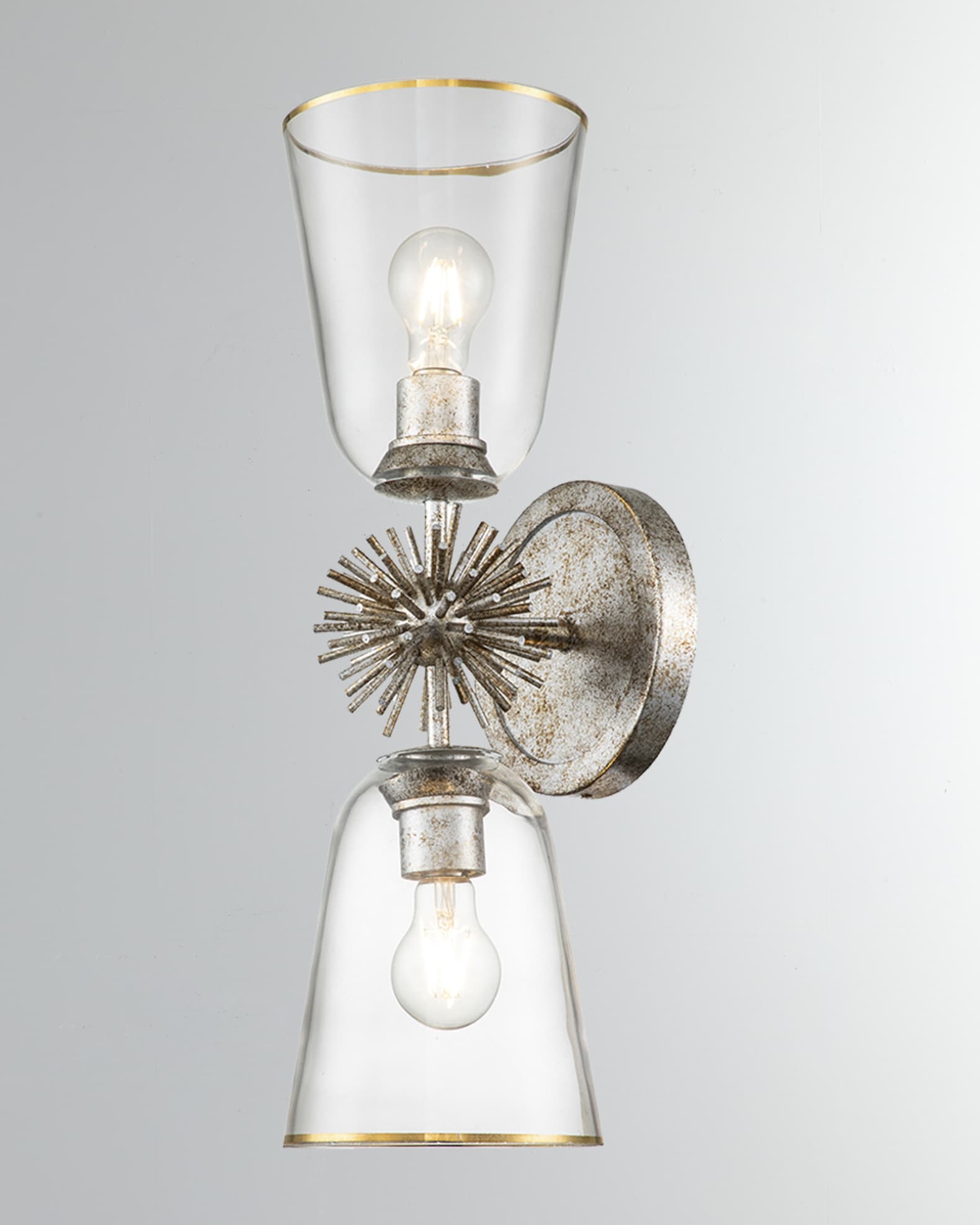 Staring 2-Light Sconce in Gold Leaf  0