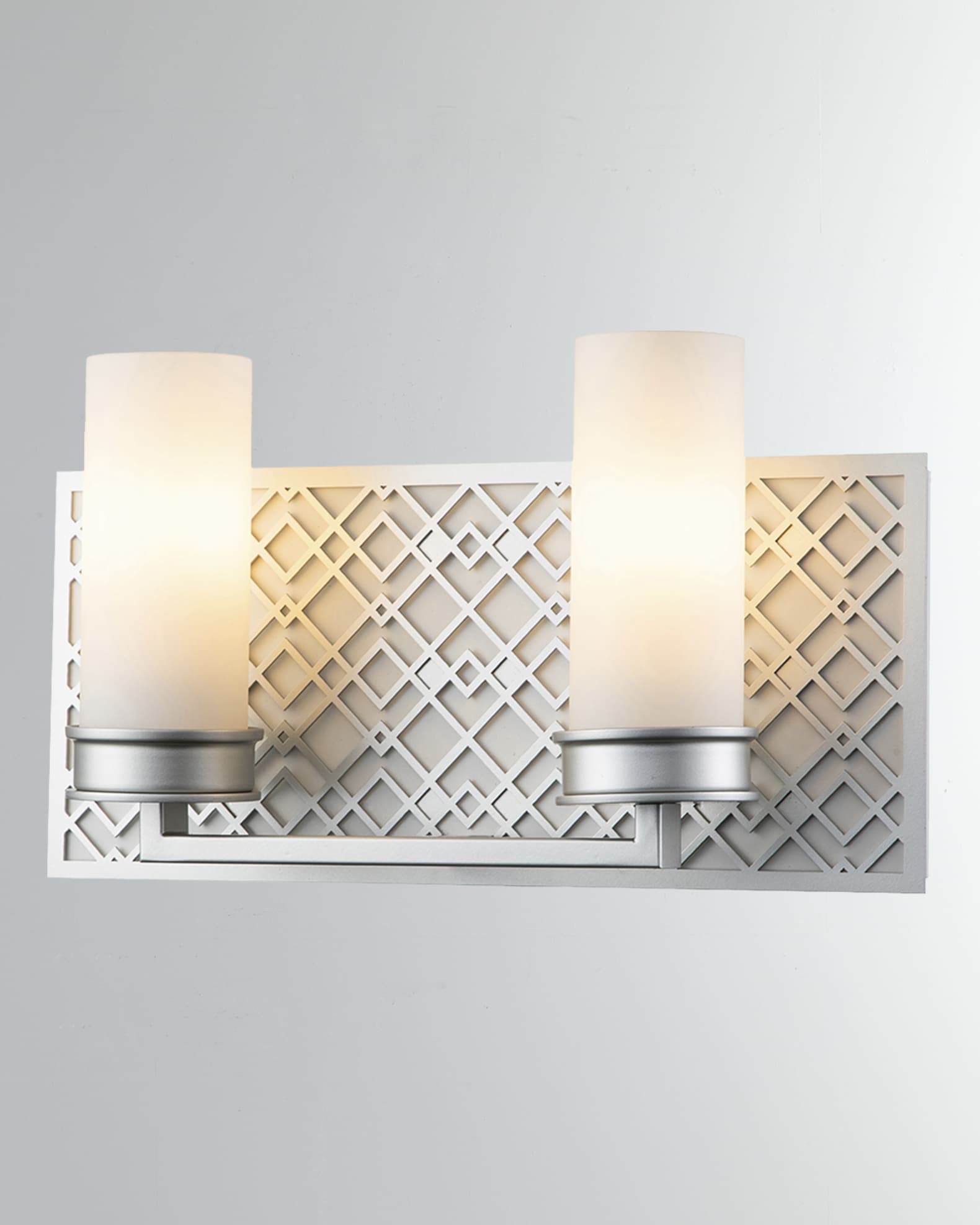 Ziggy 2-Light Bath Bar Sconce, Lacquered Silver 0