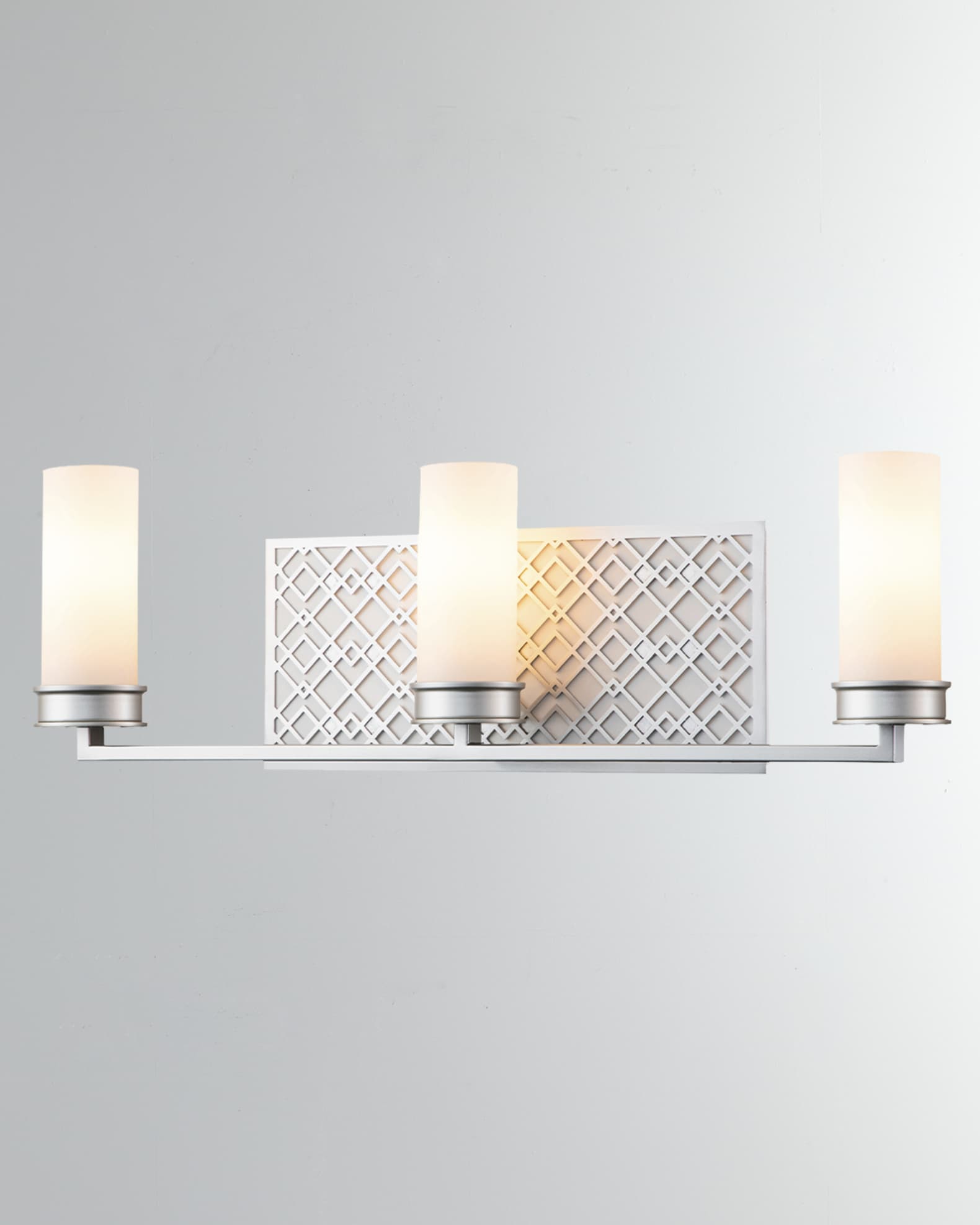 Ziggy 3-Light Bath Bar Sconce, Lacquered Silver 0