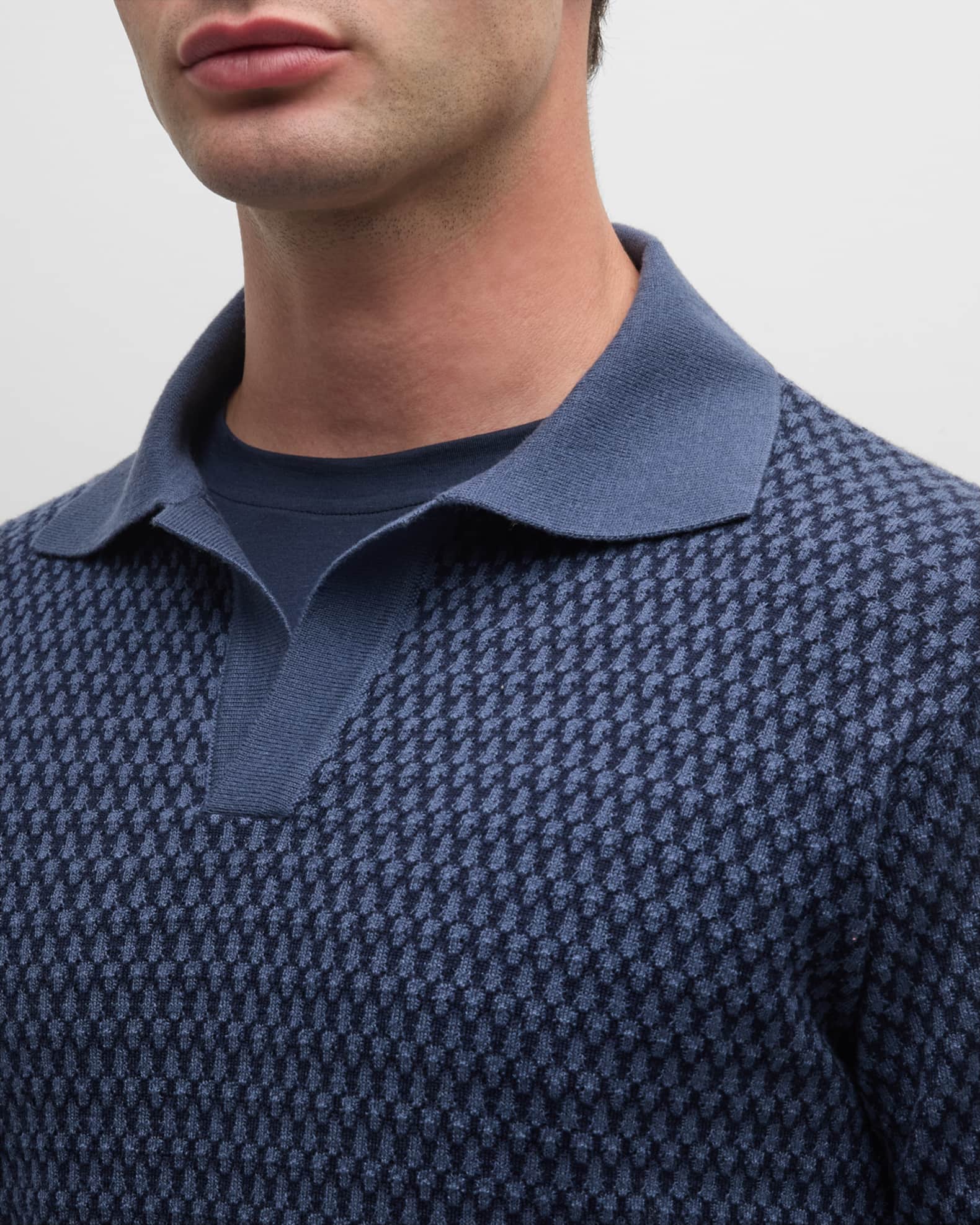 Isaia Burgundy Wool Sweater Polo Half Zip