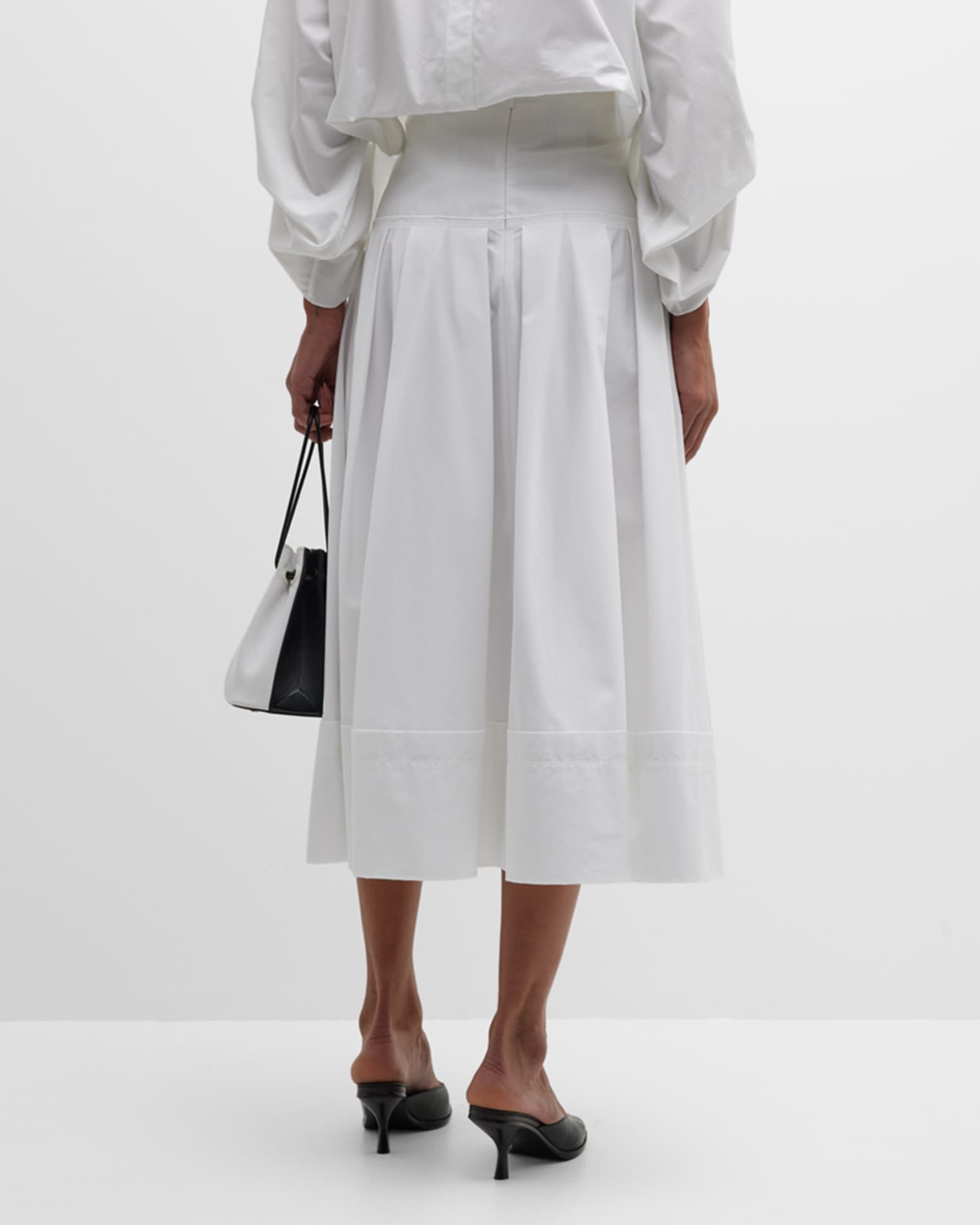 Dove Grey Mangalgiri Cotton Solid Skirt & Jacket Set | Box Pleat | For Women