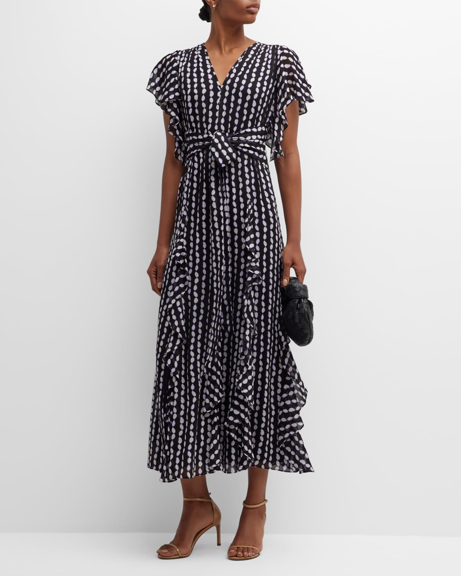 herlipto Tiered Polka-Dot Long Dress