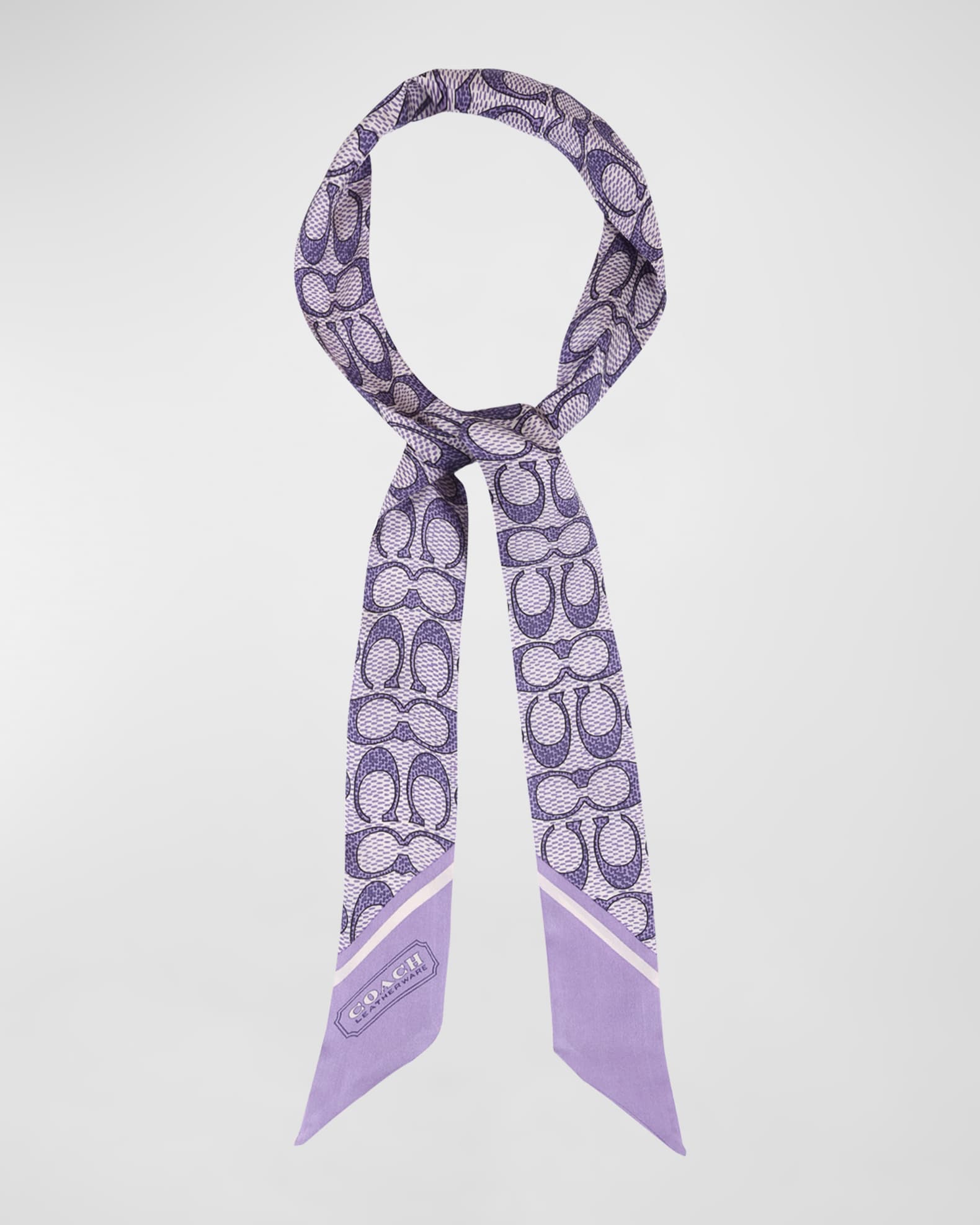 Coach Vintage Signature Monogram Silk Skinny Scarf | Neiman Marcus