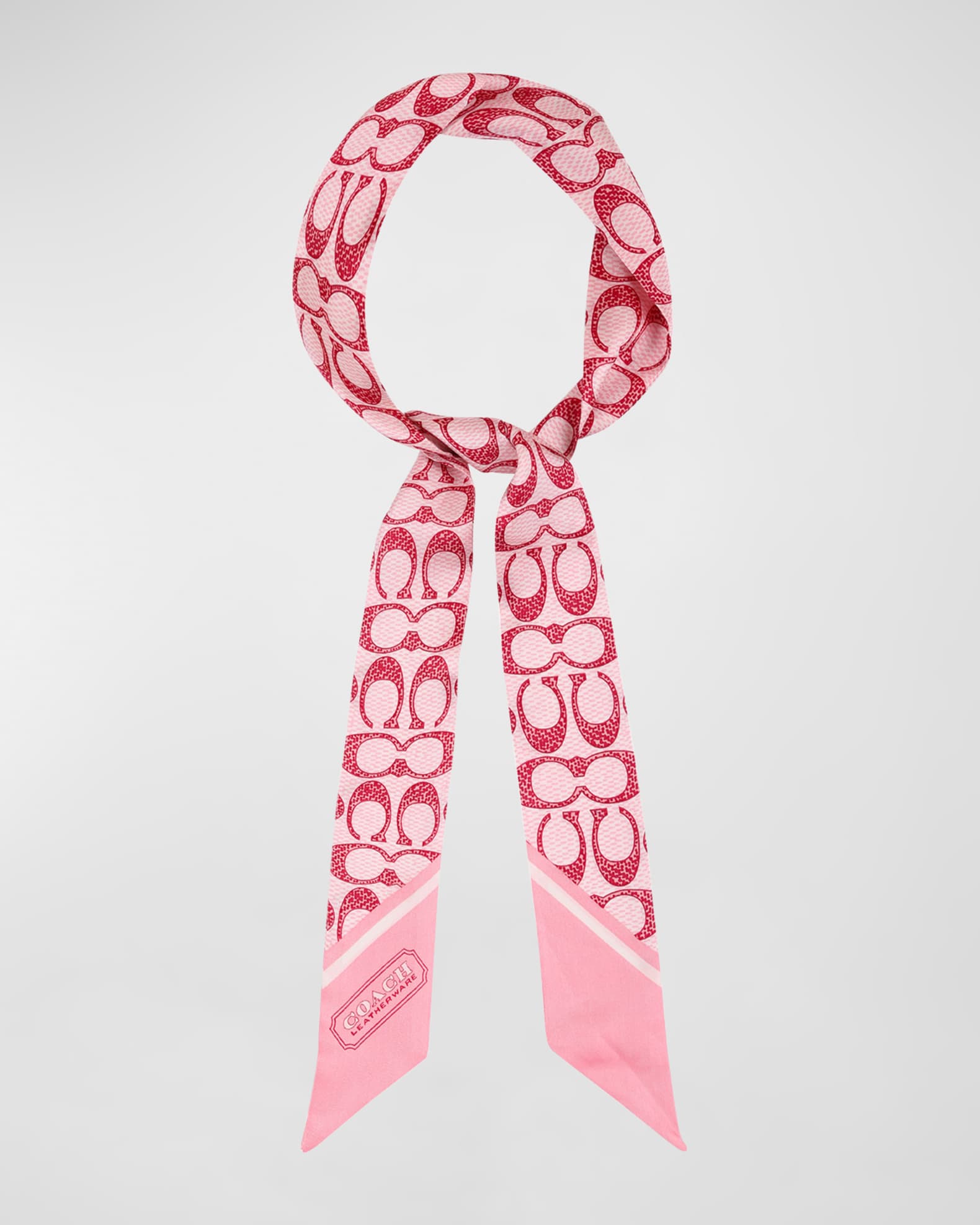 Coach Vintage Signature Monogram Silk Skinny Scarf | Neiman Marcus