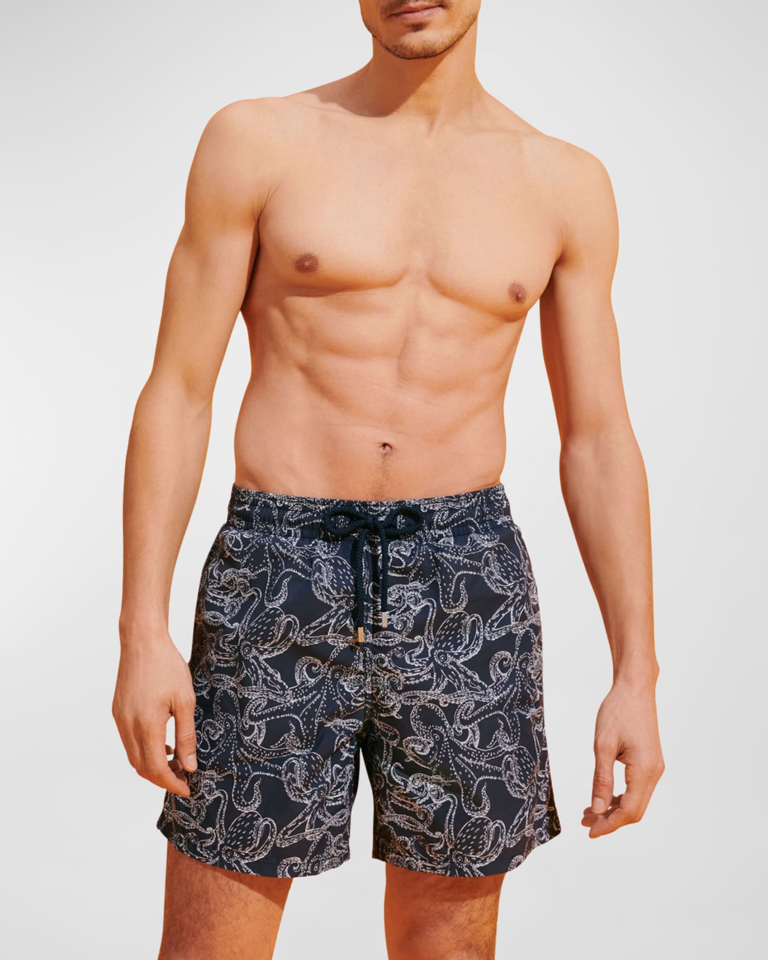 Vilebrequin Men's Bicolor Octopus Swim Trunks Neiman Marcus