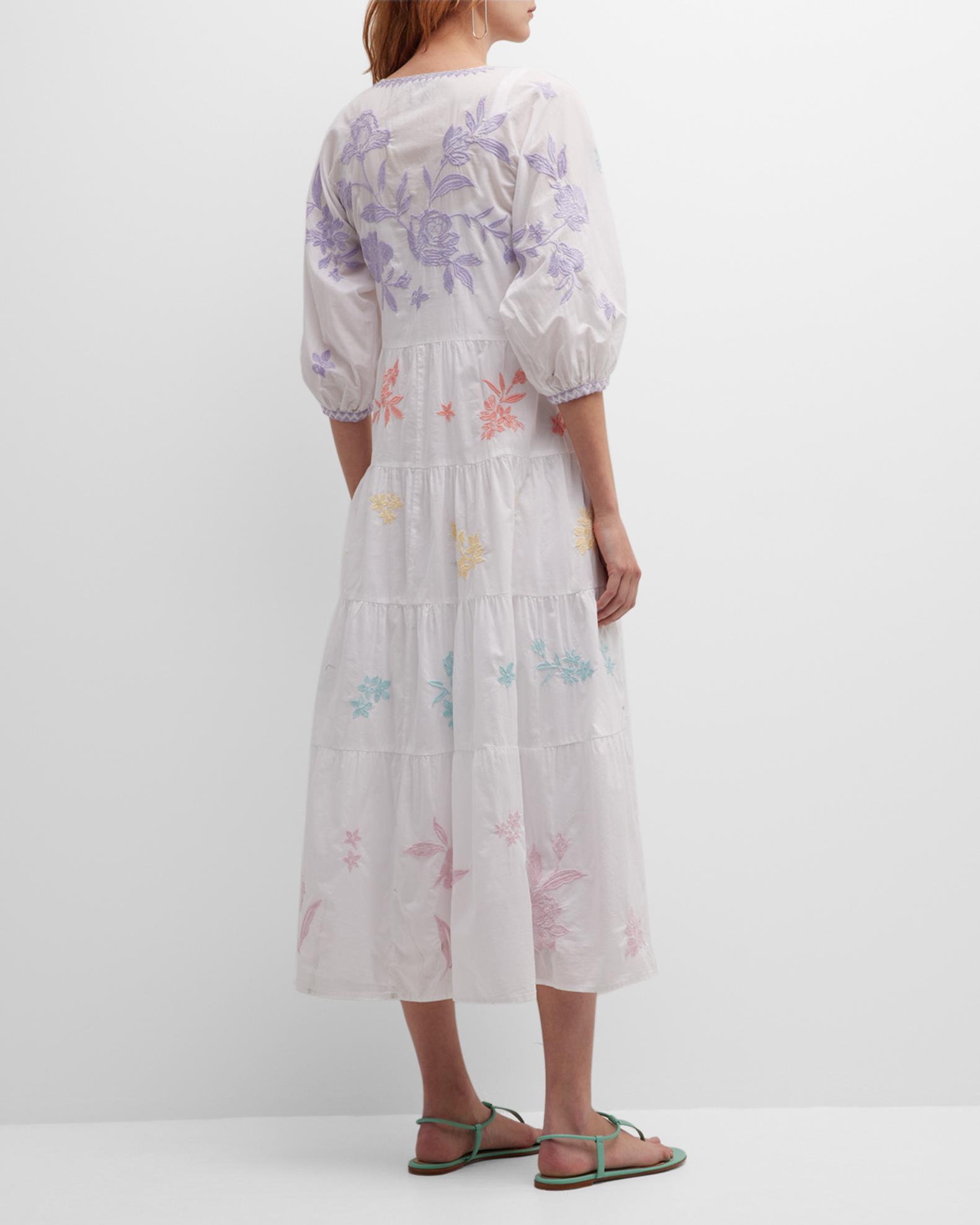 Johnny Was - Tie Dye Sleeveless Tiered Midi Dress