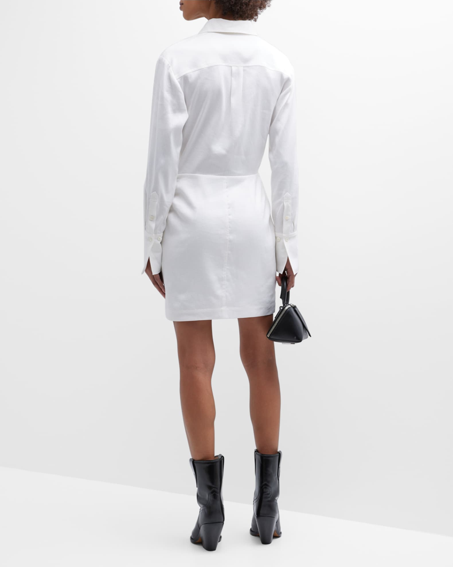 Twisted cotton shirt dress