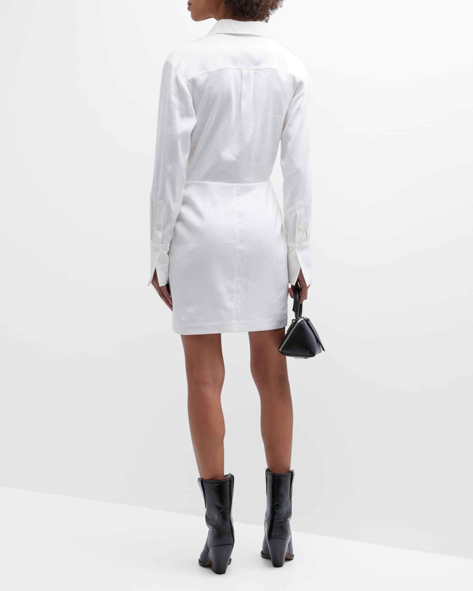 Twisted cotton shirt dress