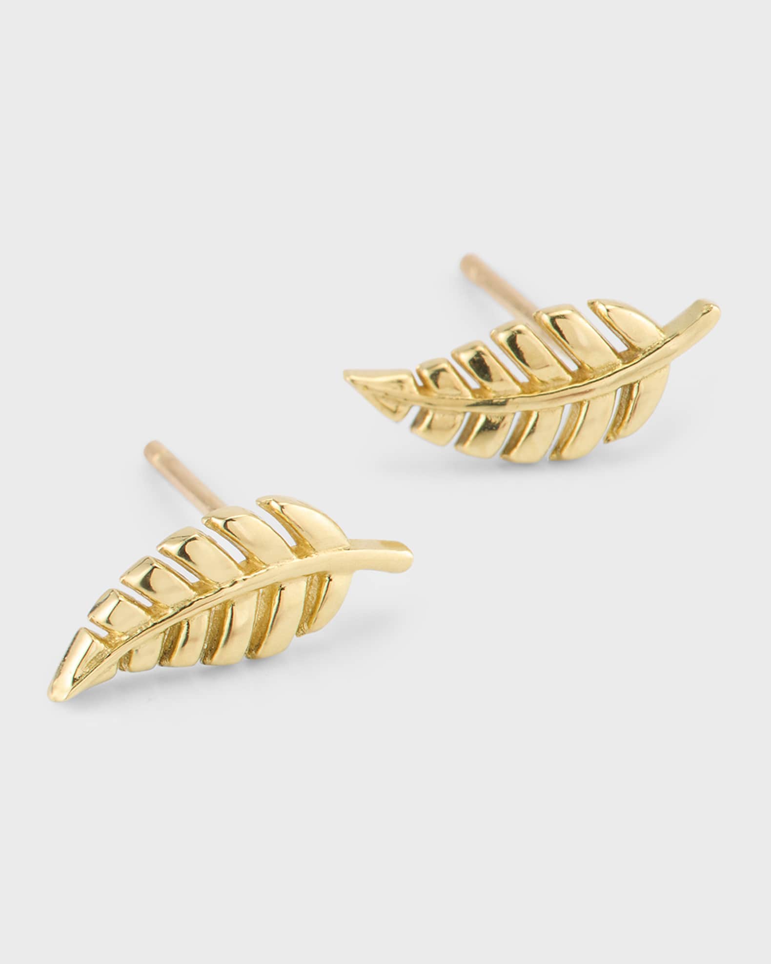 Jennifer Meyer 18k Yellow Gold Mini Leaf Stud Earrings Neiman Marcus