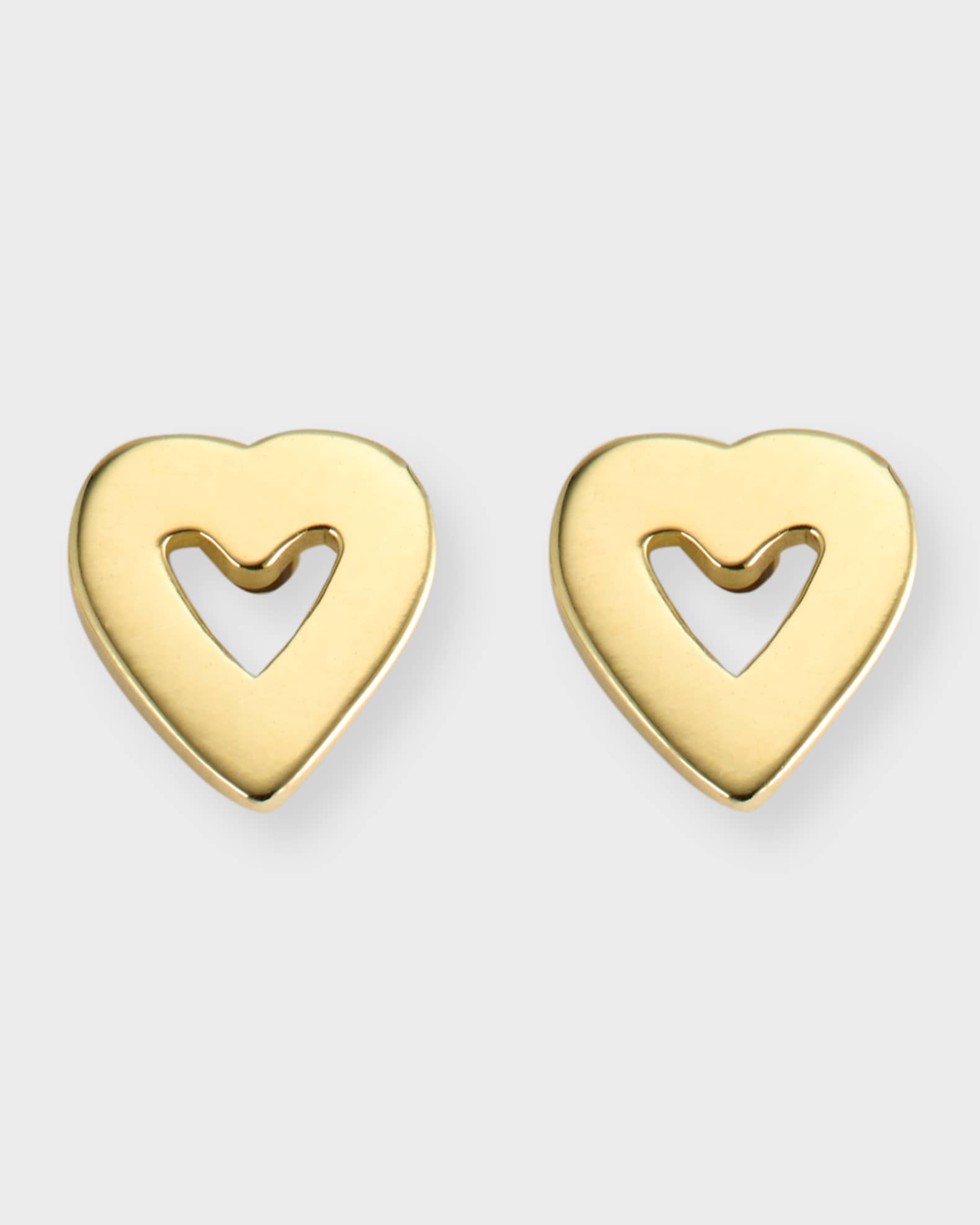 Jennifer Meyer 18K Yellow Gold Open Heart Stud Earrings
