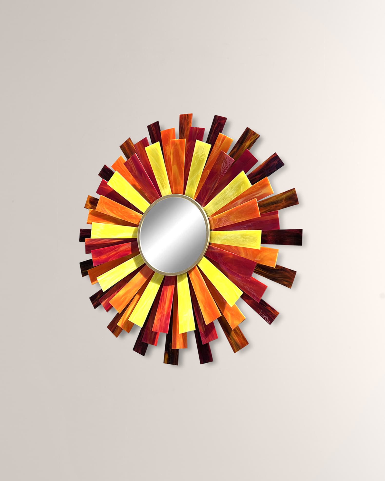 "Sunburst" Sculptural Wall Mirror - 37" 1
