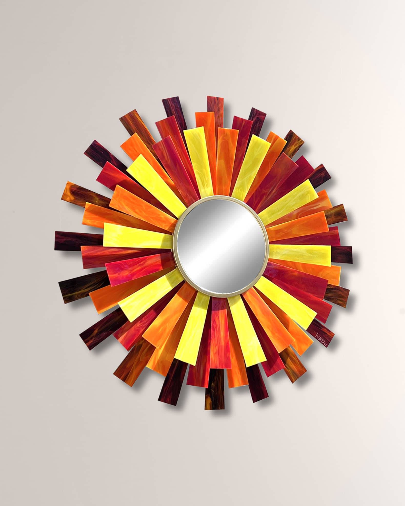 "Sunburst" Sculptural Wall Mirror - 37" 0