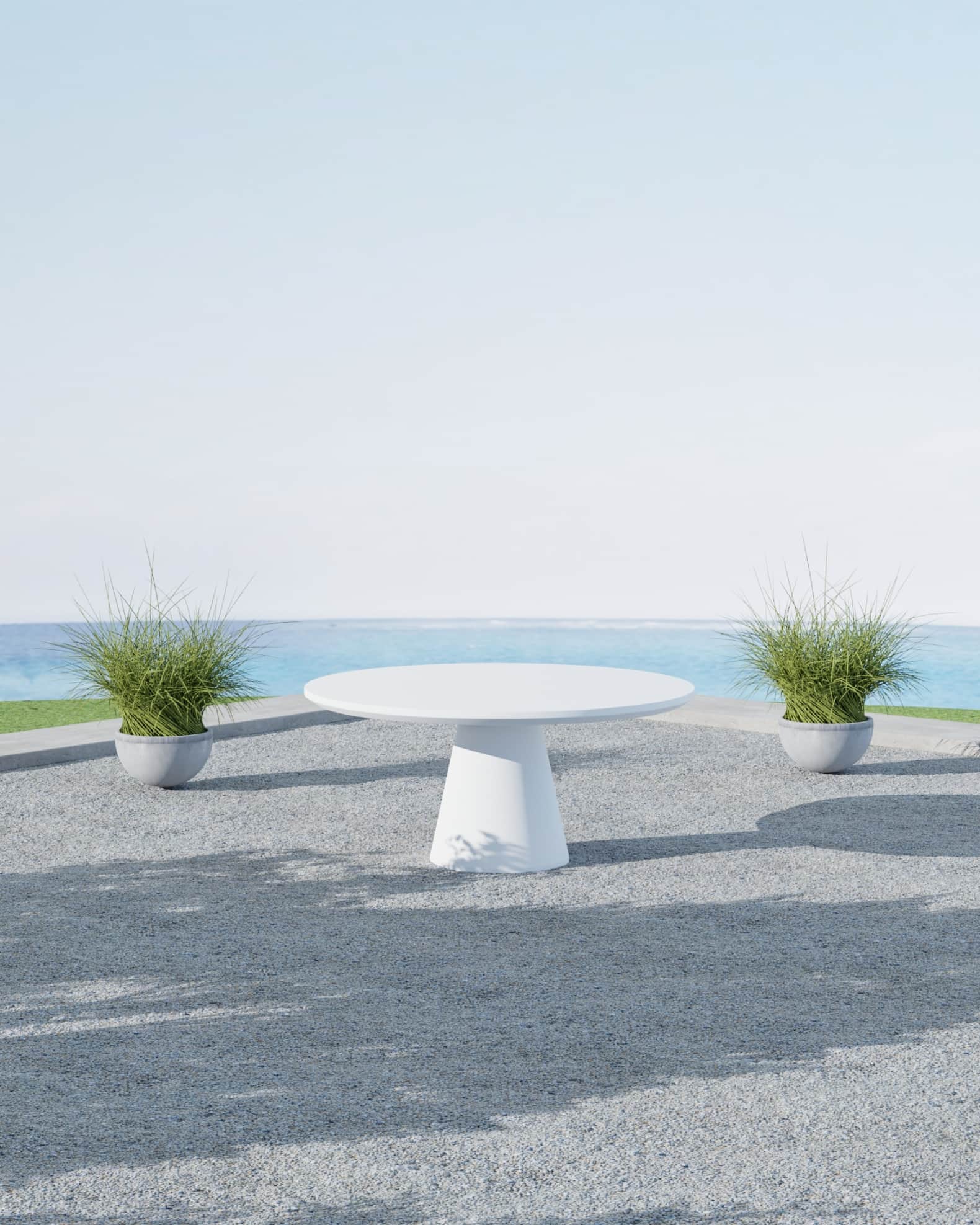 Sunset West Pedestal Outdoor Dining Table Neiman Marcus