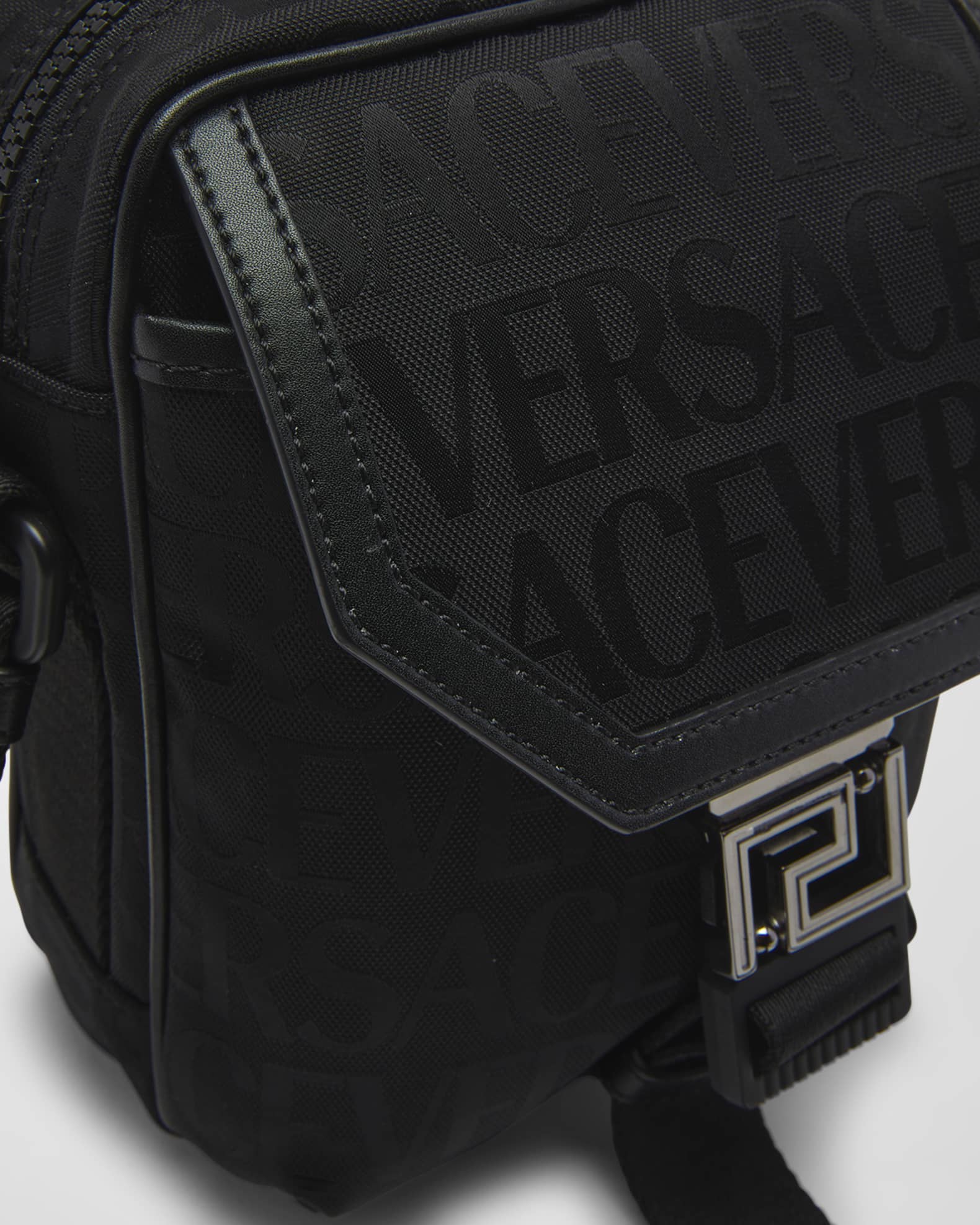 Versace Black Leather Messenger Bag ○ Labellov ○ Buy and Sell Authentic  Luxury