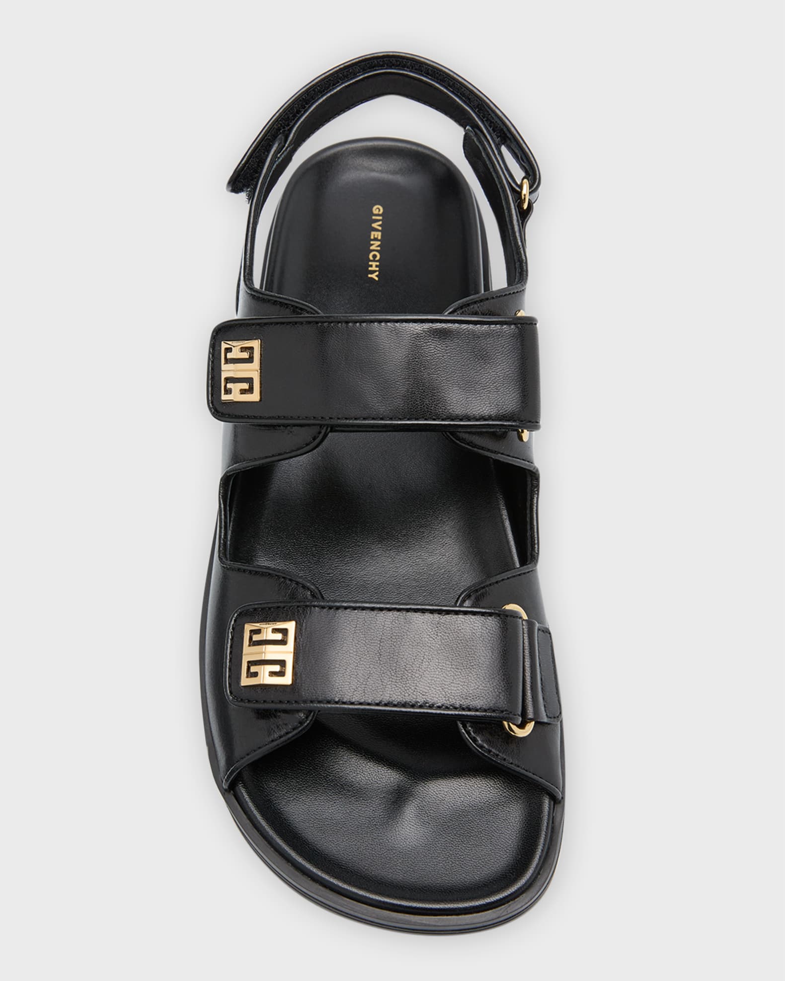 4G Leather Strap Flat Sandals