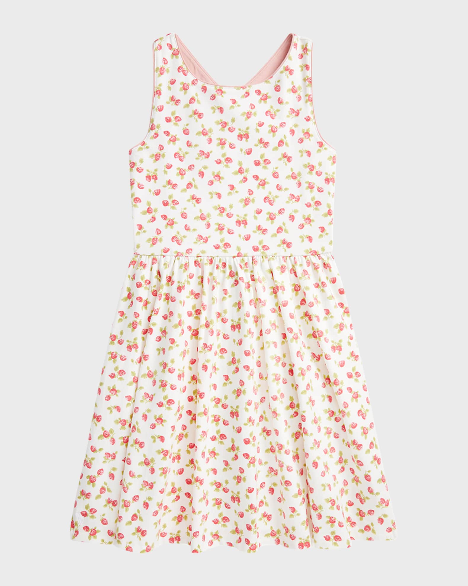 Girl's Strawberry Stretch Jersey Dress | Neiman Marcus