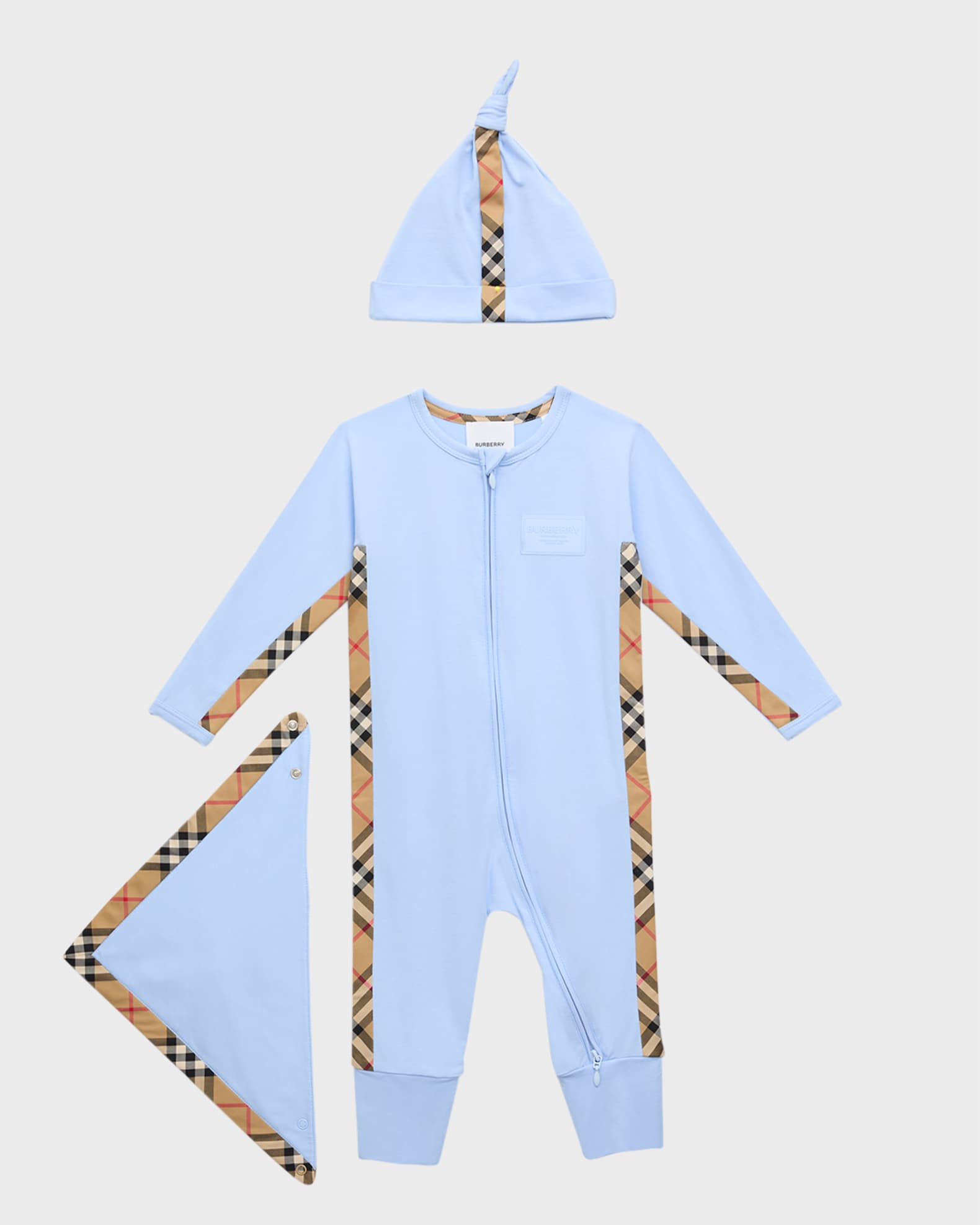 Burberry Boy's Claude 3-Piece Coverall Set, Size 3M-12M | Neiman