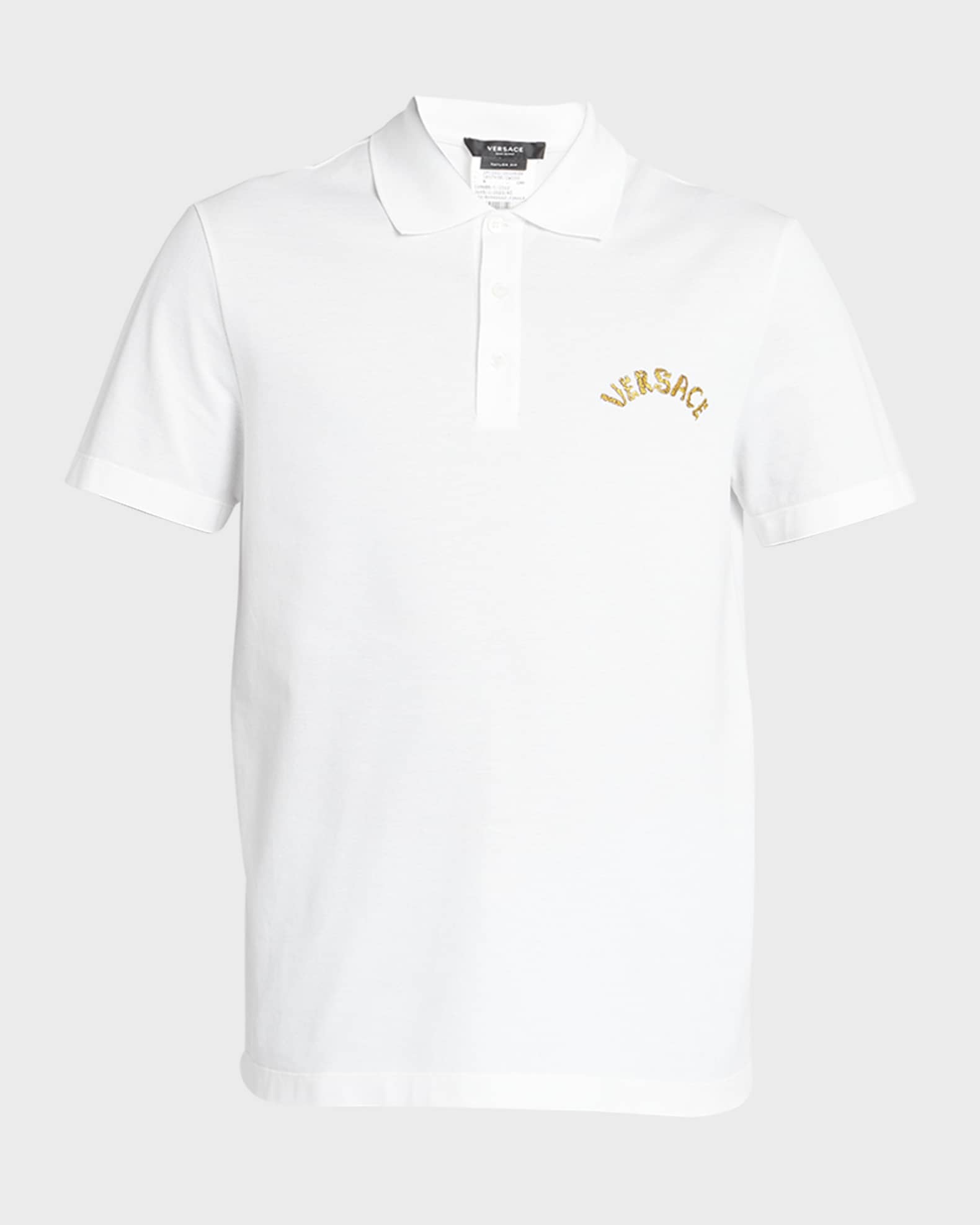 White versace polo shirt sale