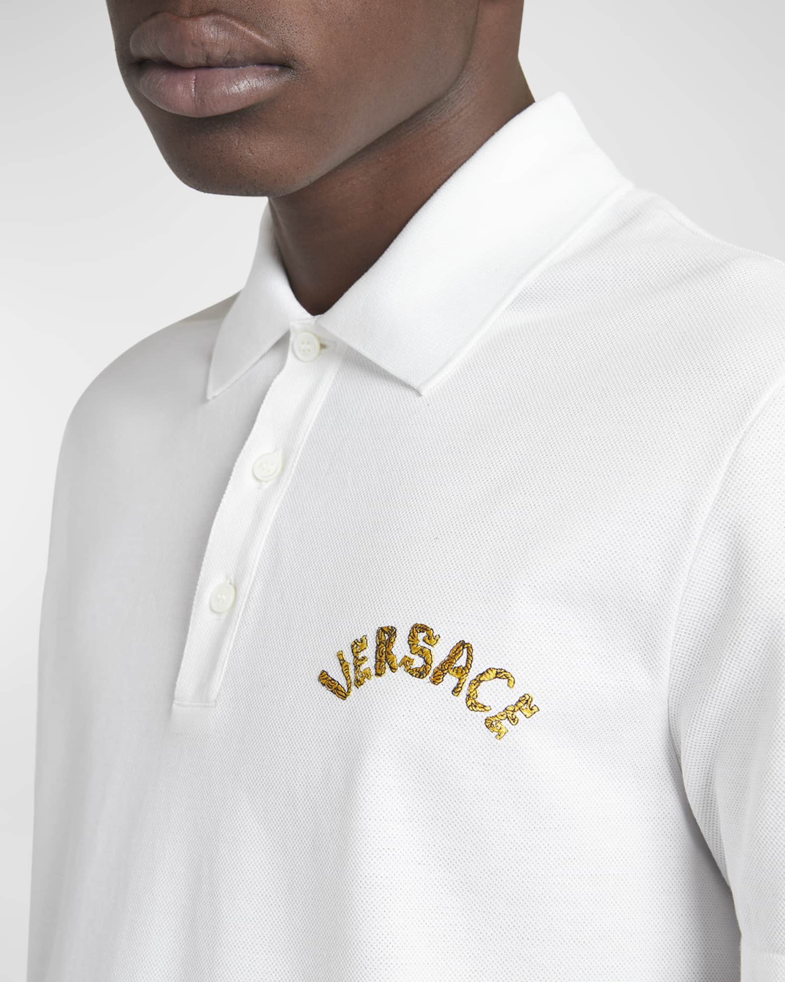 Embroidered medusa polo shirt online
