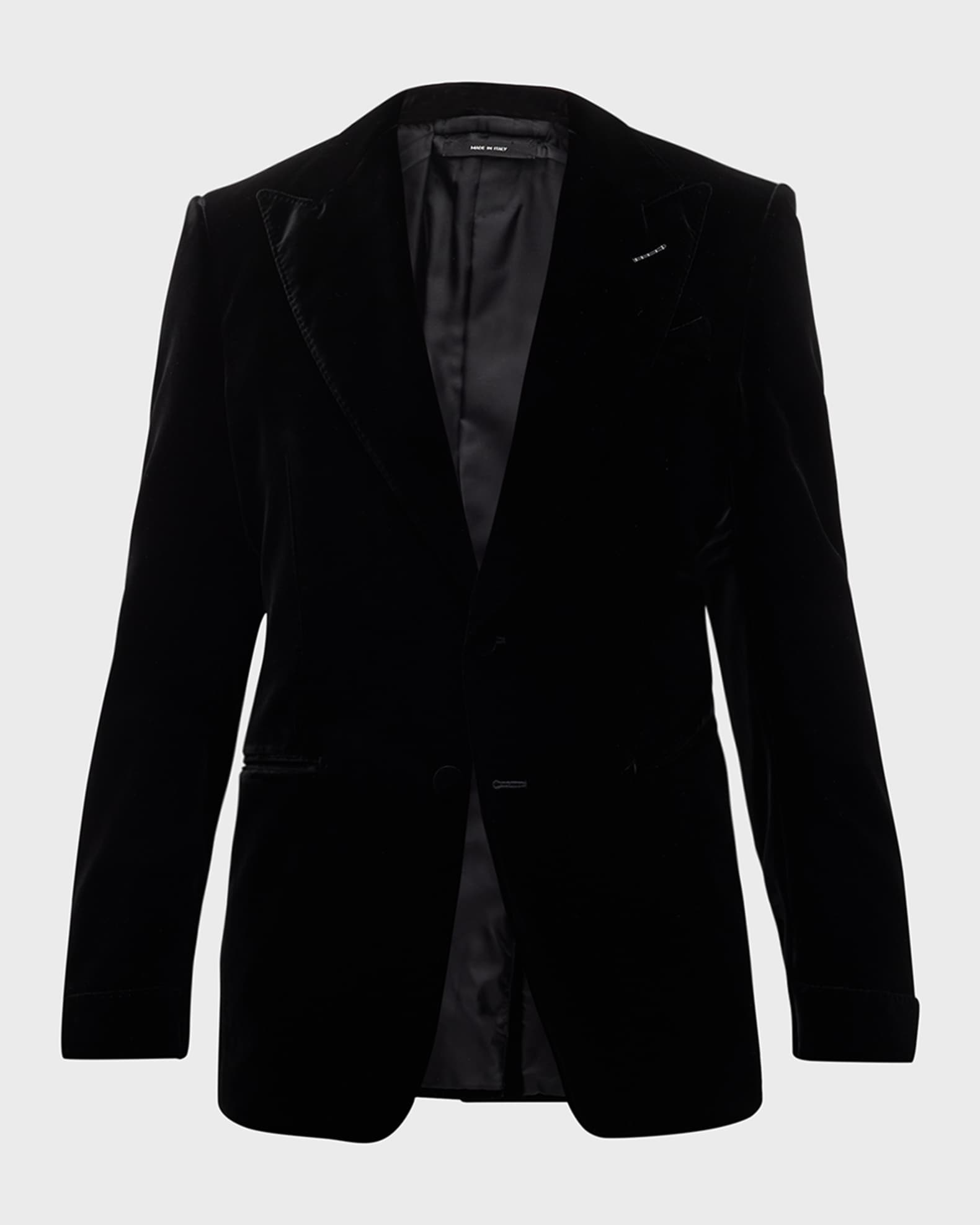 Men's Wool-Silk Velvet Cocktail Jacket 0