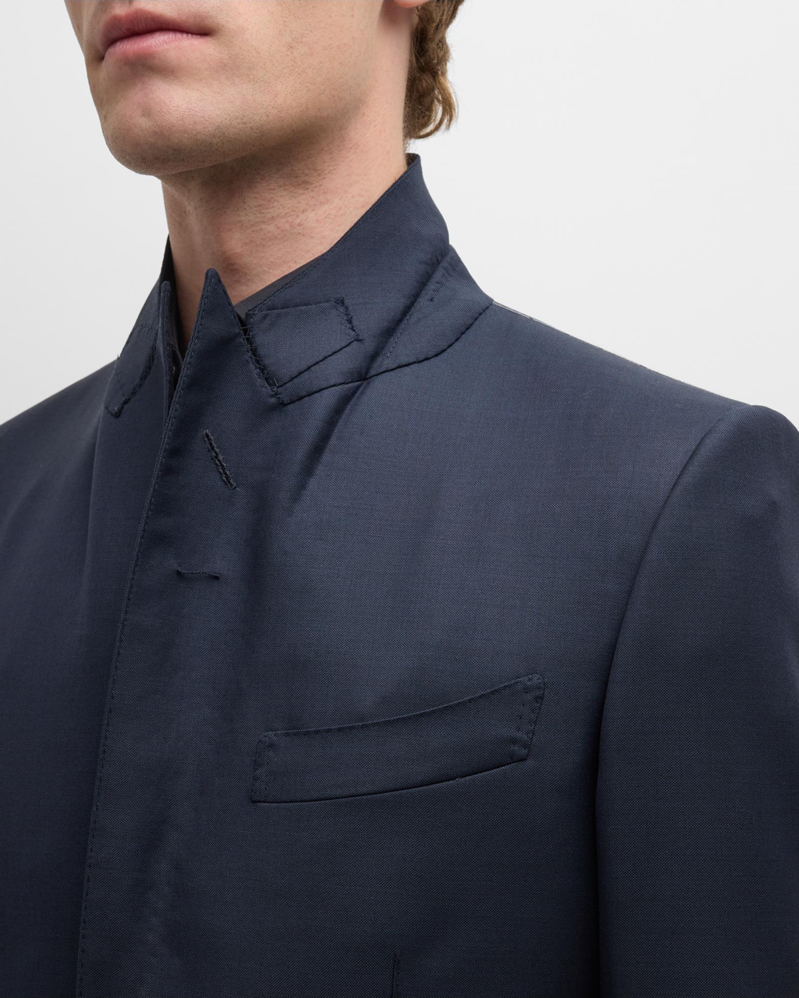 Men's Designer Wool Vested Modern Fit Sharkskin Suit in Charcoal Grey main image 1