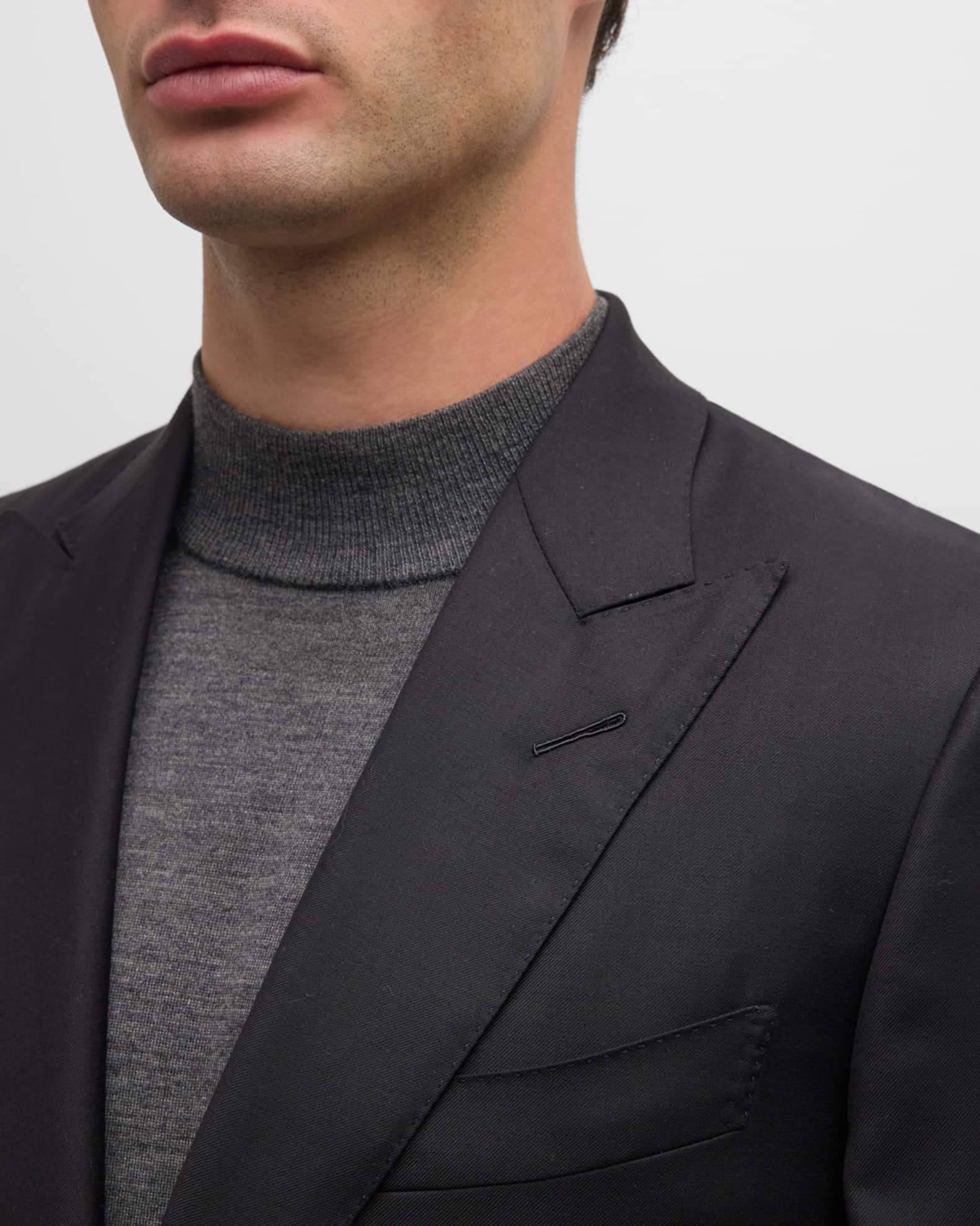 Tom Ford Wool Silk Master Twill Suit Lb999 Black