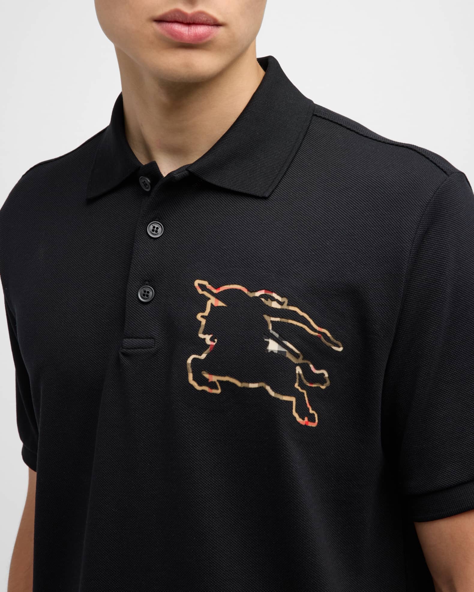 Burberry polo gold metal emblem best sale