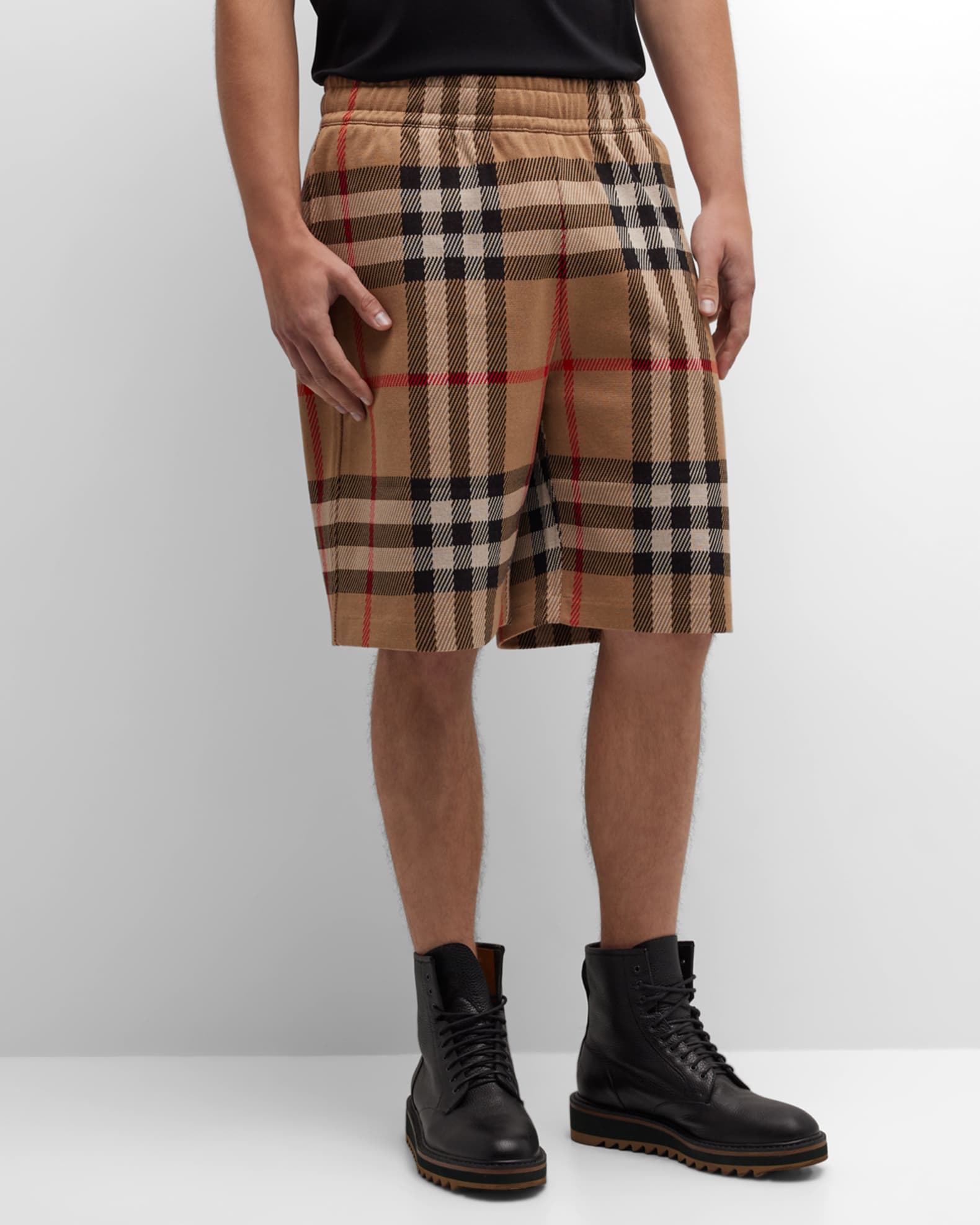 Burberry - Striped Merino Wool Drawstring Shorts - Camel Burberry