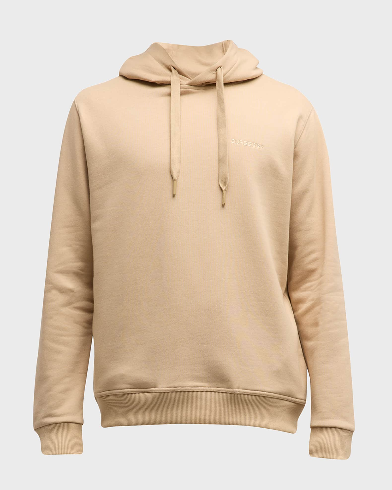 Burberry Monogram Fleece Jacquard Hooded Top Soft Fawn