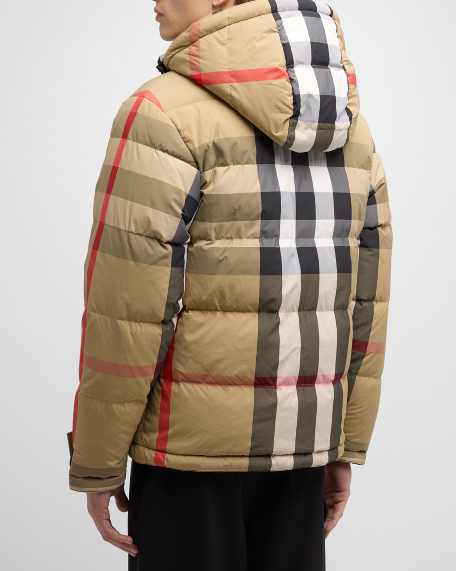 Checked puffer jacket