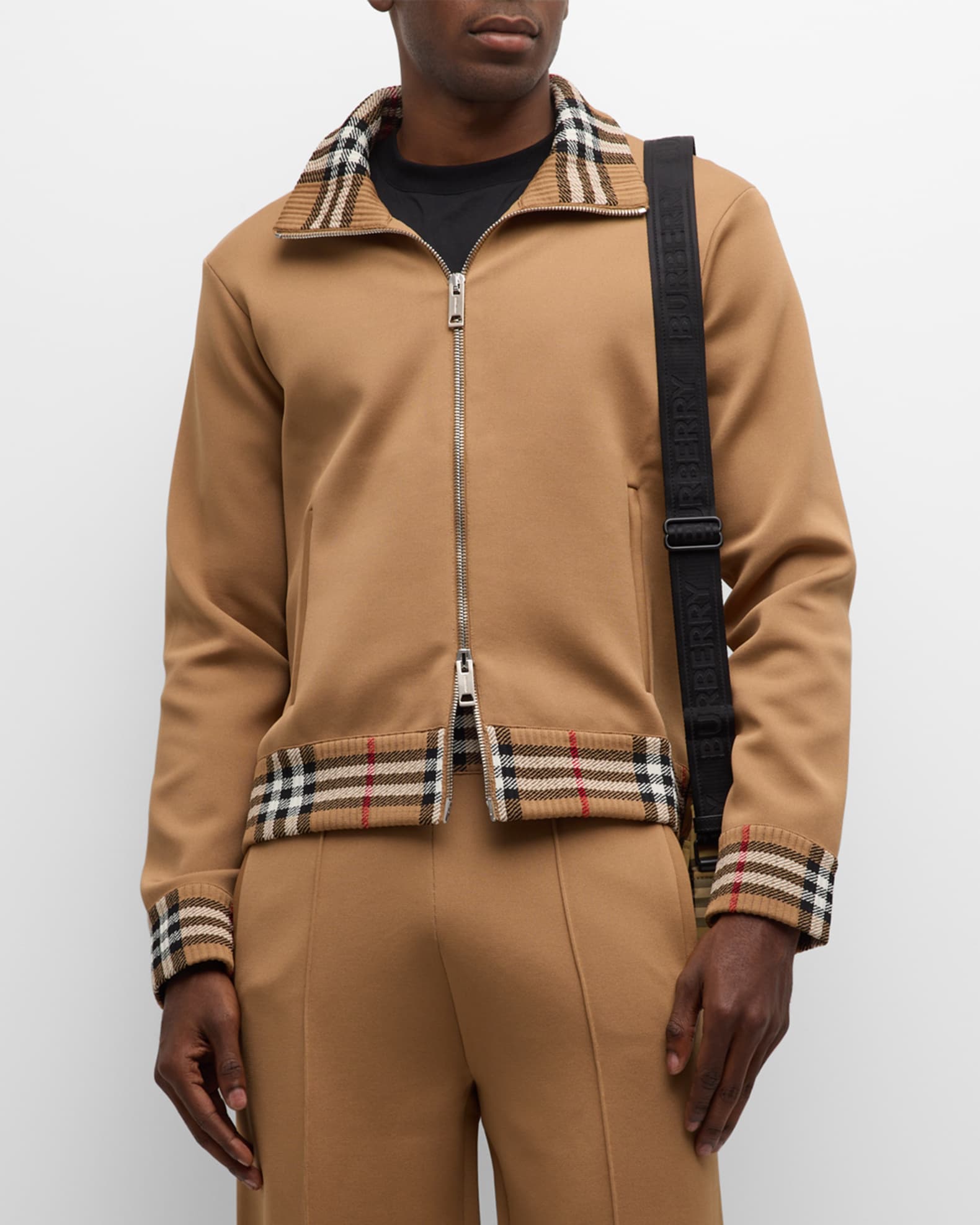 Web Stripe Cotton Track Jacket in Brown - Gucci