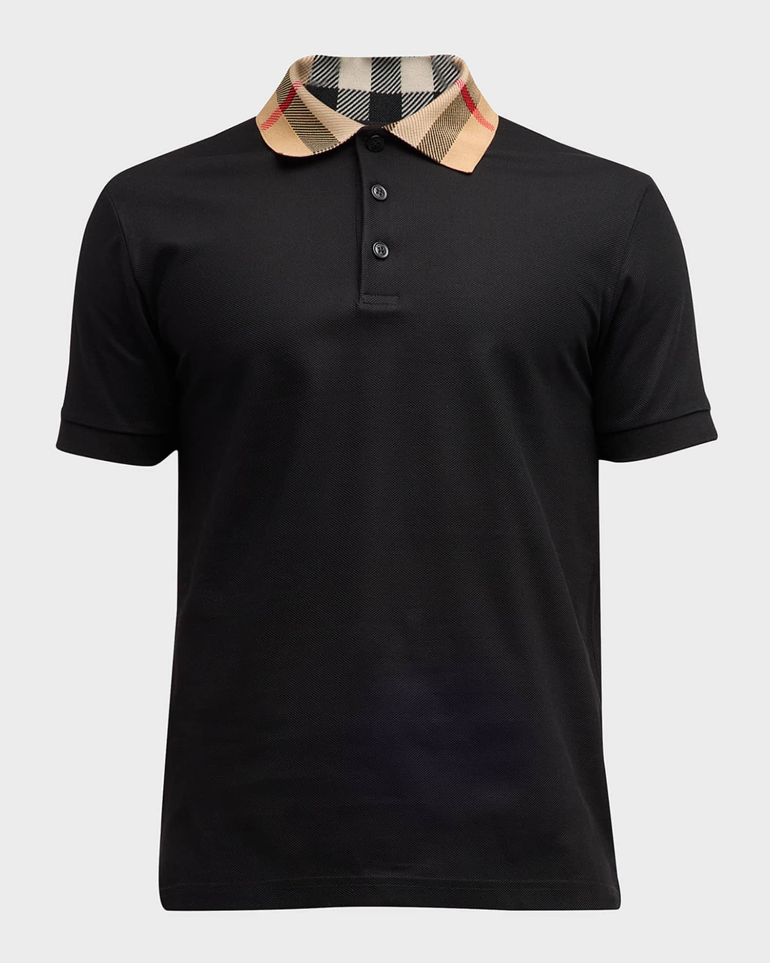 Burberry Men's Check Collar Polo Shirt