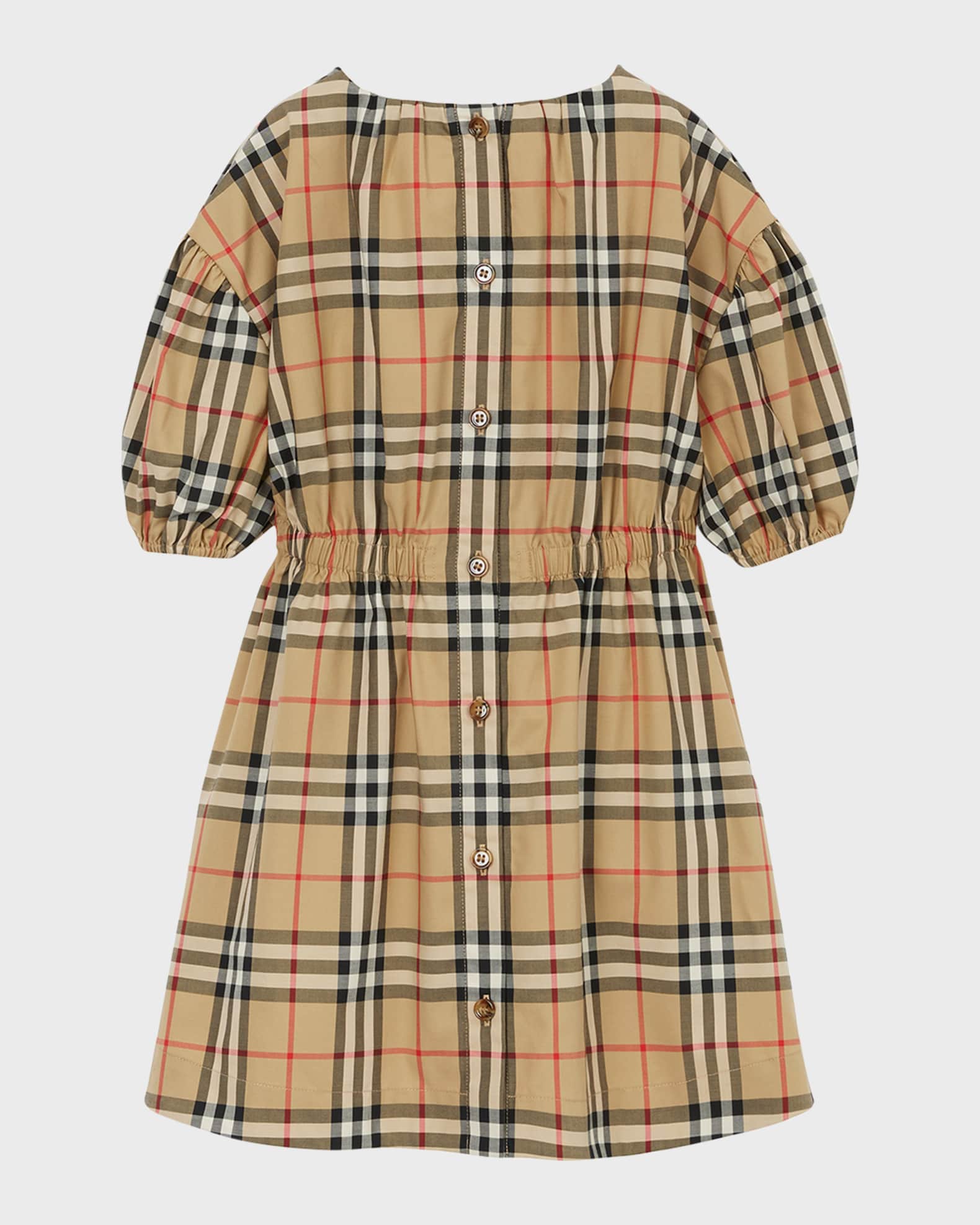 Girl's Shelley Check Short Sleeve Dress | Neiman Marcus