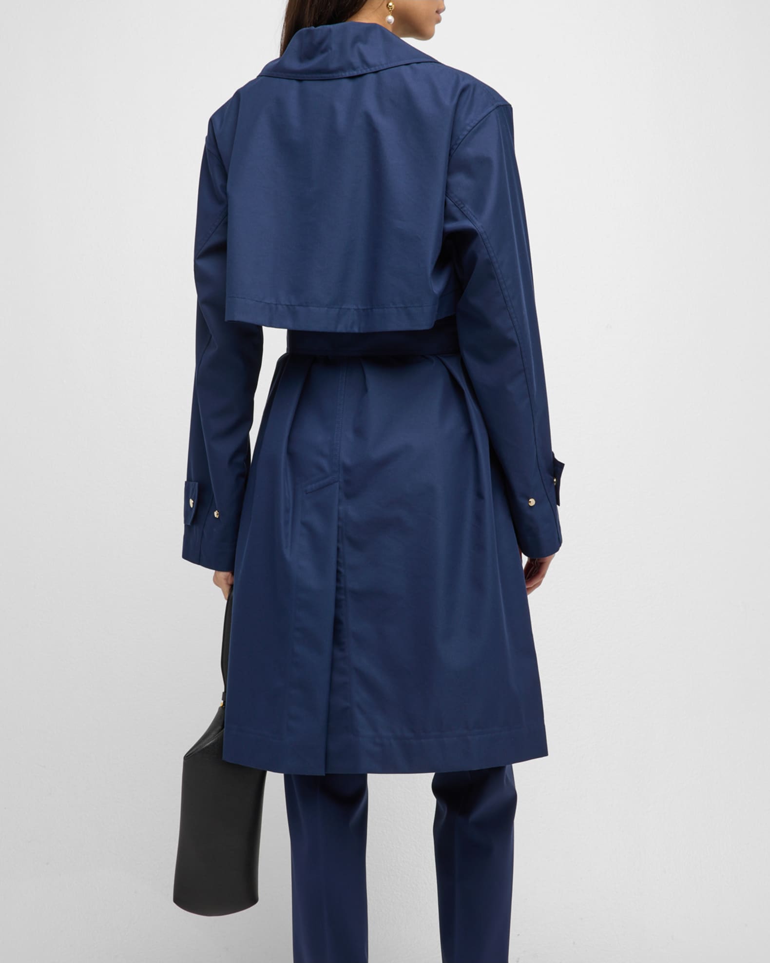 Lafayette 148 New York WrapFront Topstitch Trench Coat Neiman Marcus