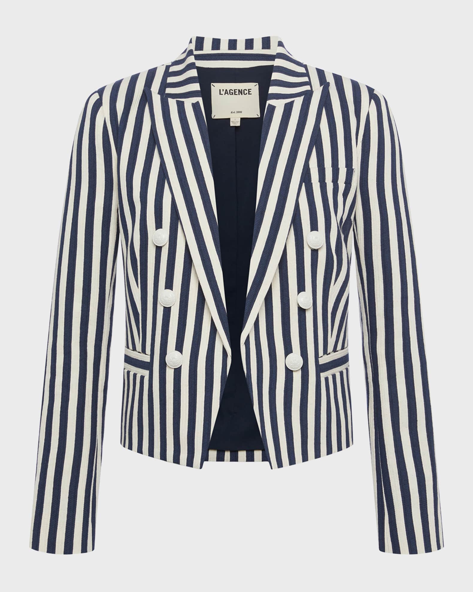 Brooke Blazer White/White Multi Small Butterfly Jungle - L'AGENCE