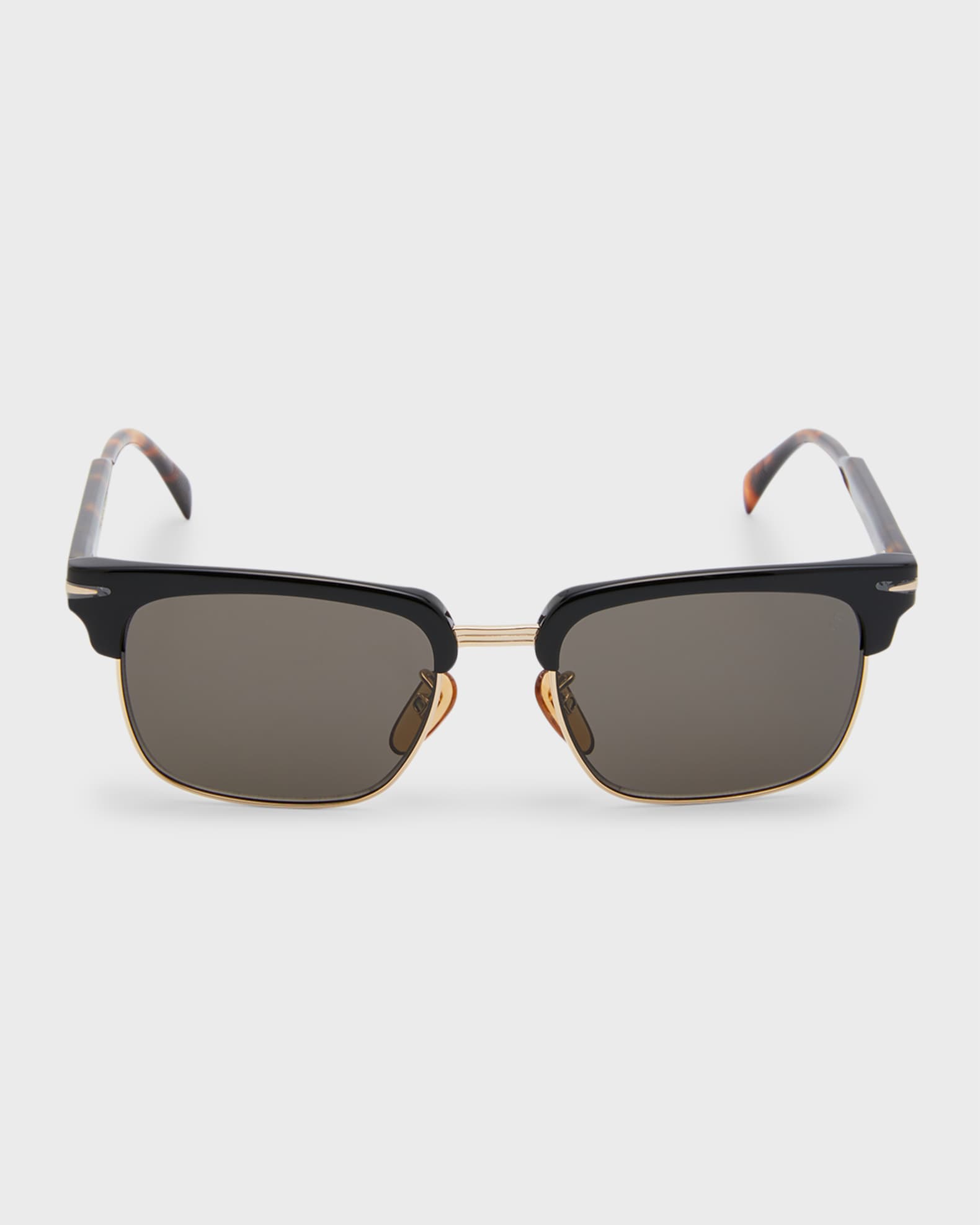 David Beckham Men's Half-Rim Rectangle Sunglasses | Neiman Marcus