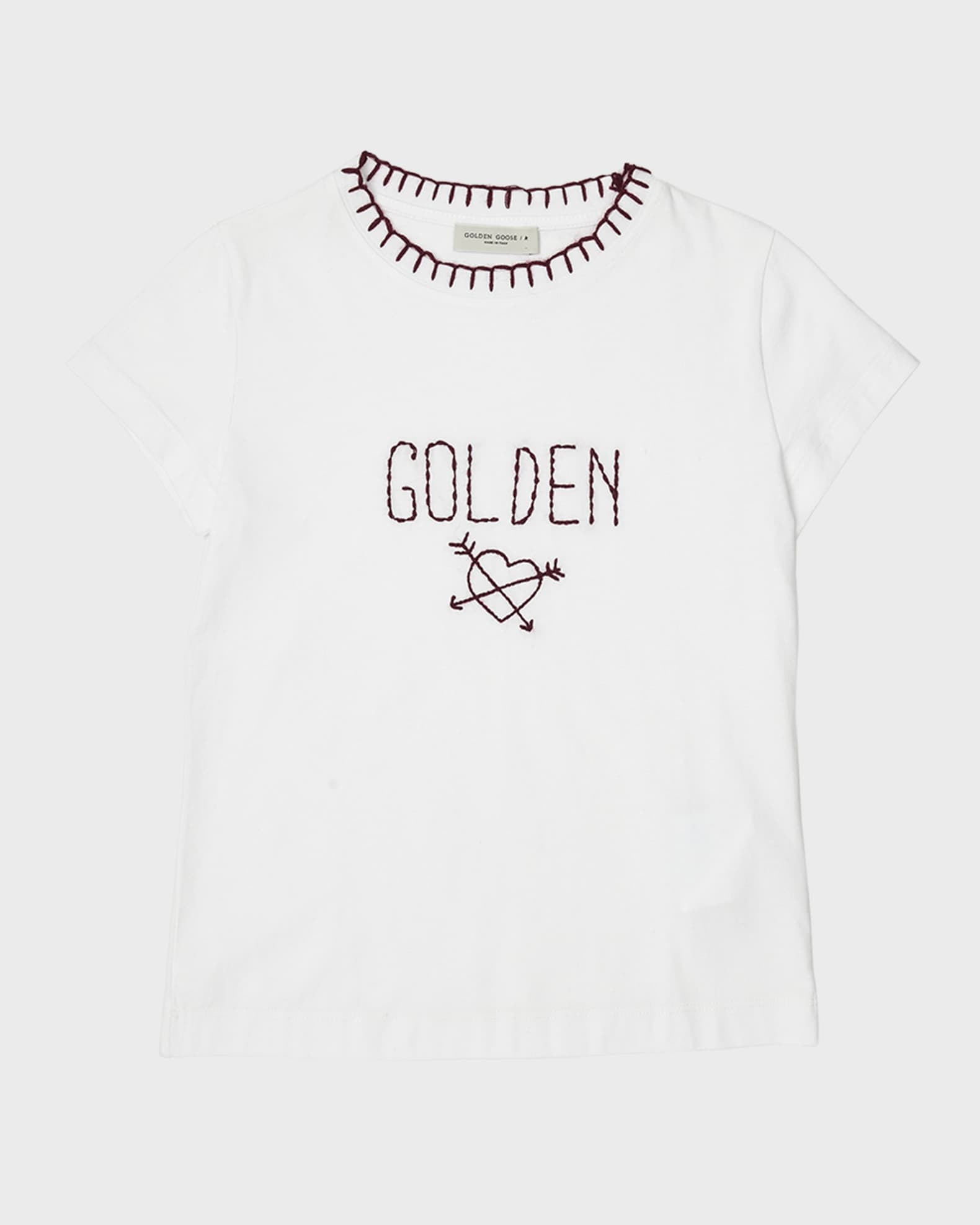 Golden Goose Girl's Journey Embroidered T-Shirt, Size 4-10