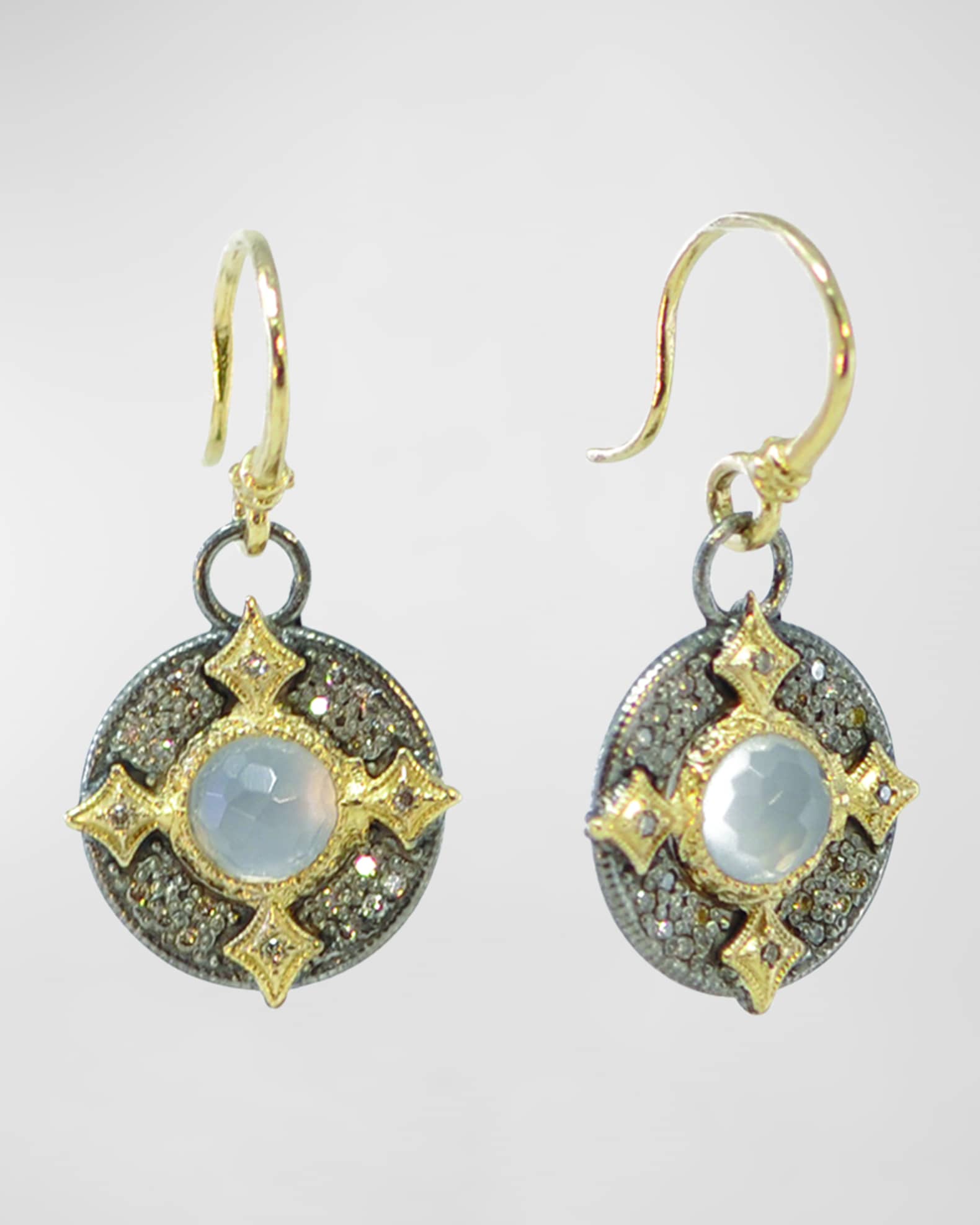 Armenta Chalcedony Drop Earrings Silver Gold