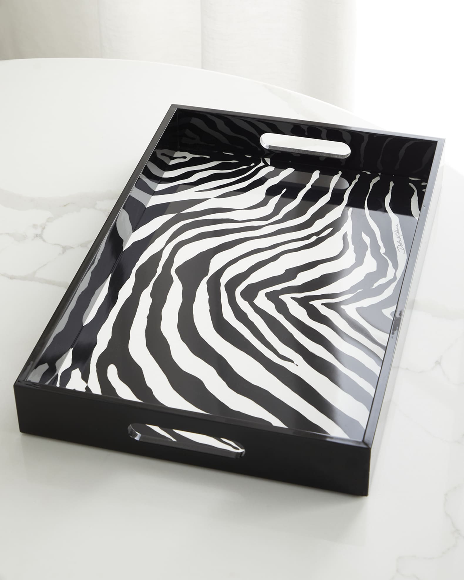 Dolce&Gabbana Casa DG Logo Rectangular Tray, Zebra, Serveware Serving Platters & Trays