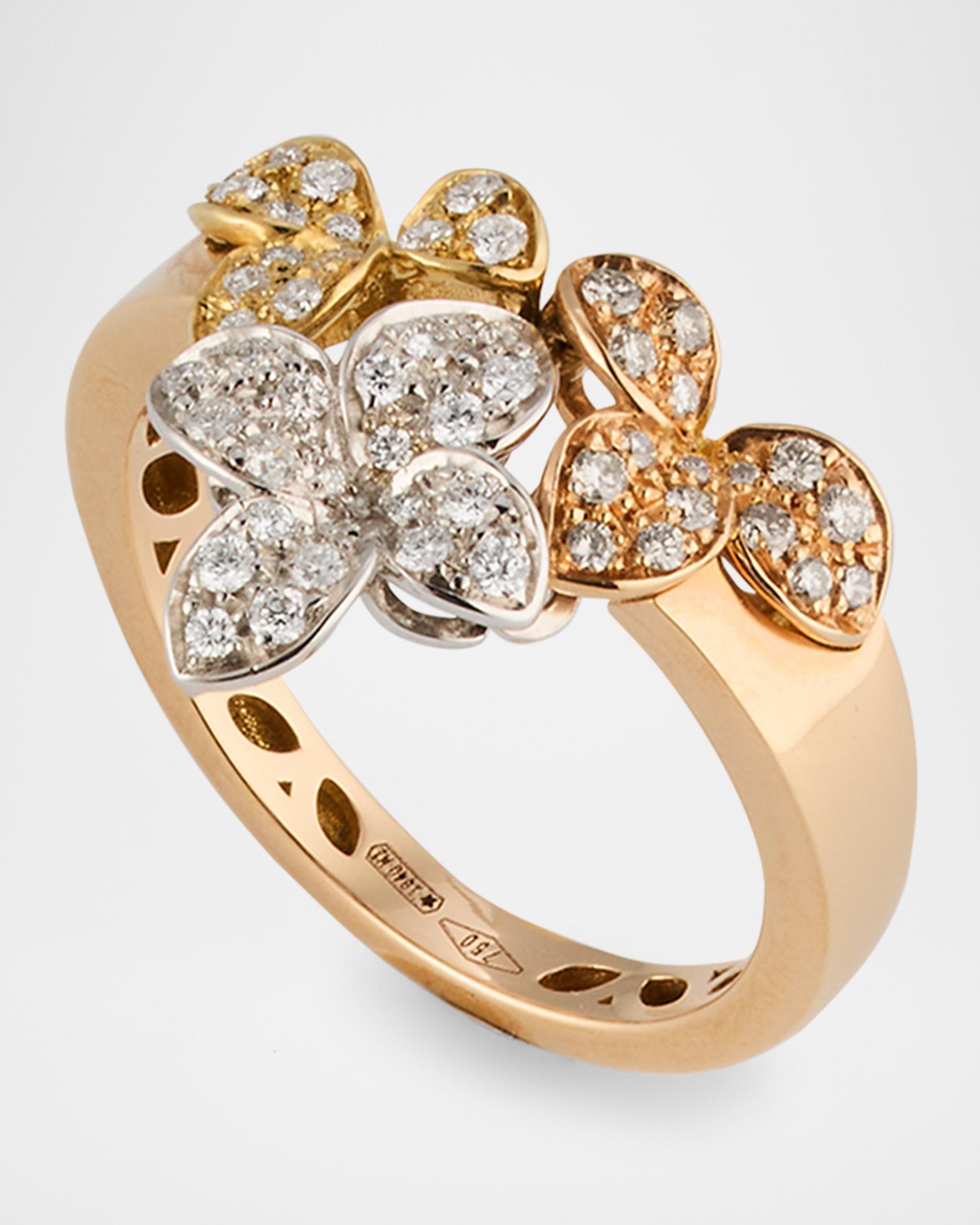 Pasquale Bruni 18K White, Yellow and Red Gold Diamond Ring | Neiman Marcus